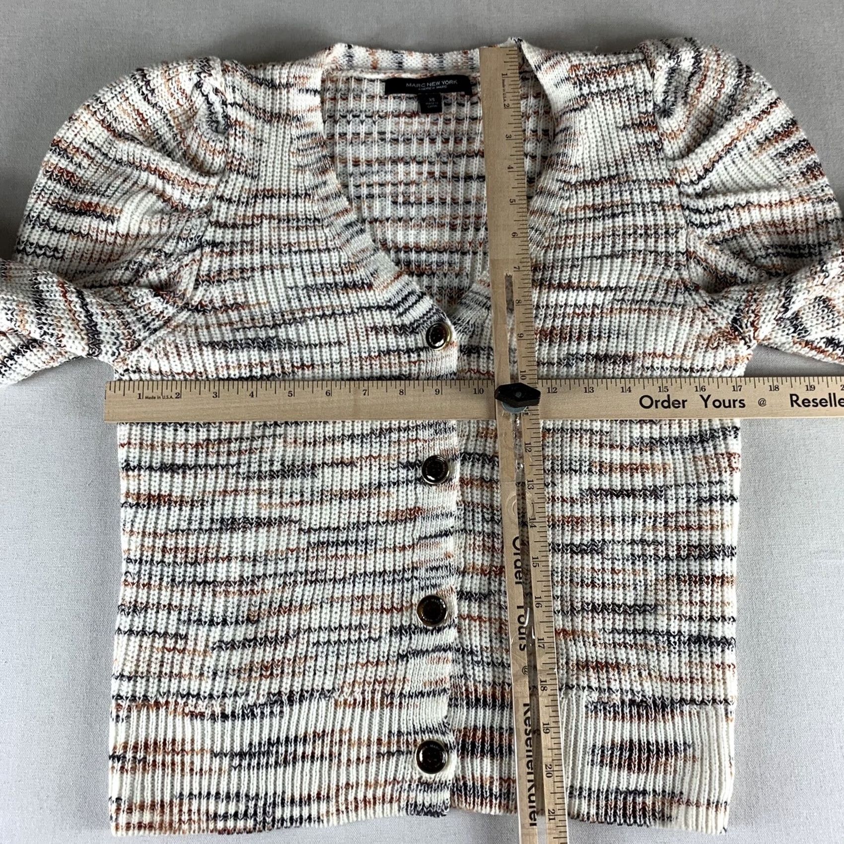 Vintage MARC NEW YORK KNIT SWEATER WOMENS XS WHITE V-NECK CARDIGAN BUTTONS Size XS / US 0-2 / IT 36-38 - 5 Thumbnail