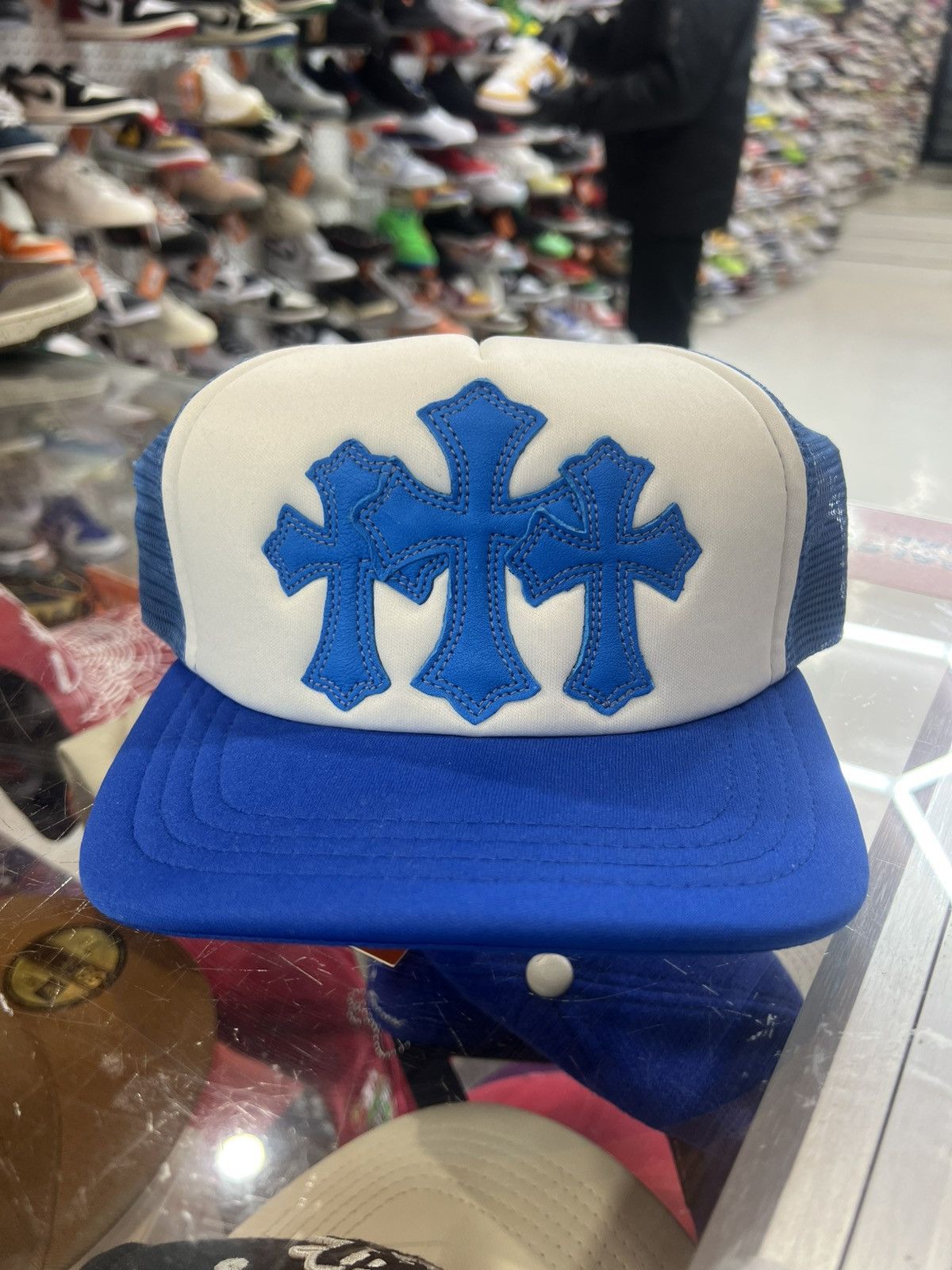 Chrome Hearts Chrome Hearts Blue Cemetery Triple Cross Trucker Size ONE SIZE - 1 Thumbnail