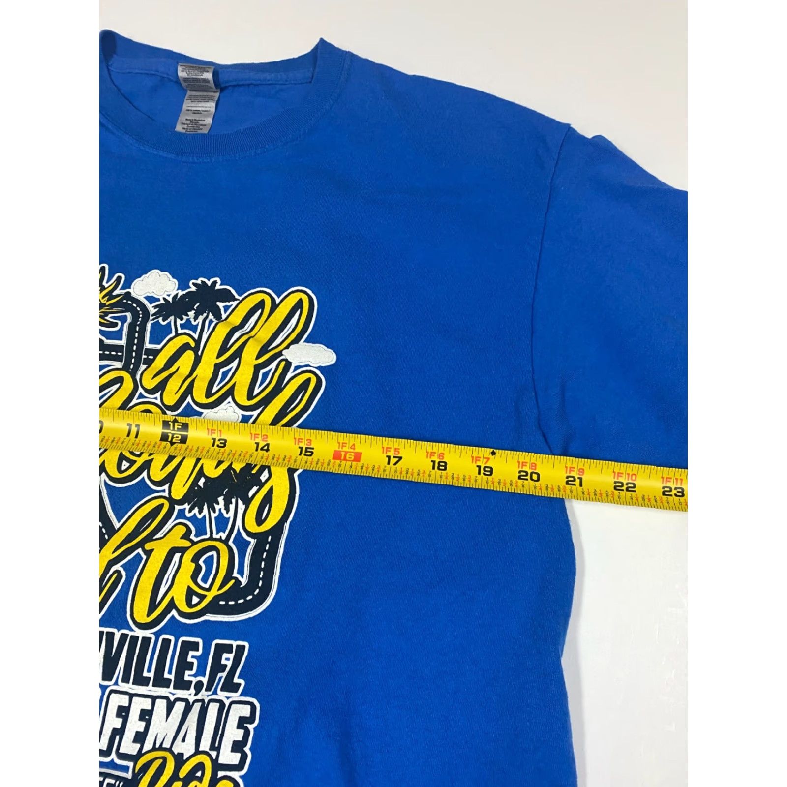Gildan Gildan T Shirt Mens L Blue Jacksonville Florida Crew Neck Short Sleeve Solid Breathable Colorful Size US L / EU 52-54 / 3 - 4 Thumbnail