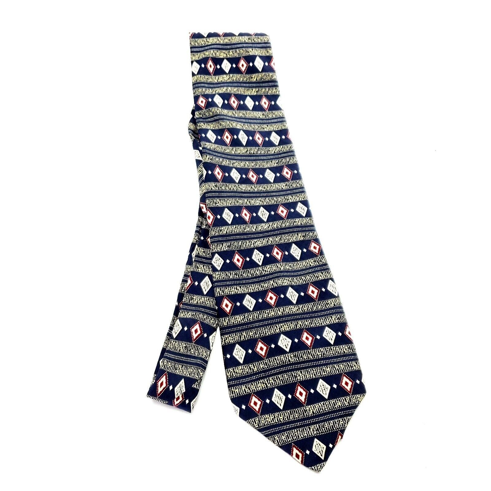 Kenneth Cole Kenneth Cole New York Blue Silk Tie Woven Wide Horizontal St Size ONE SIZE - 6 Thumbnail