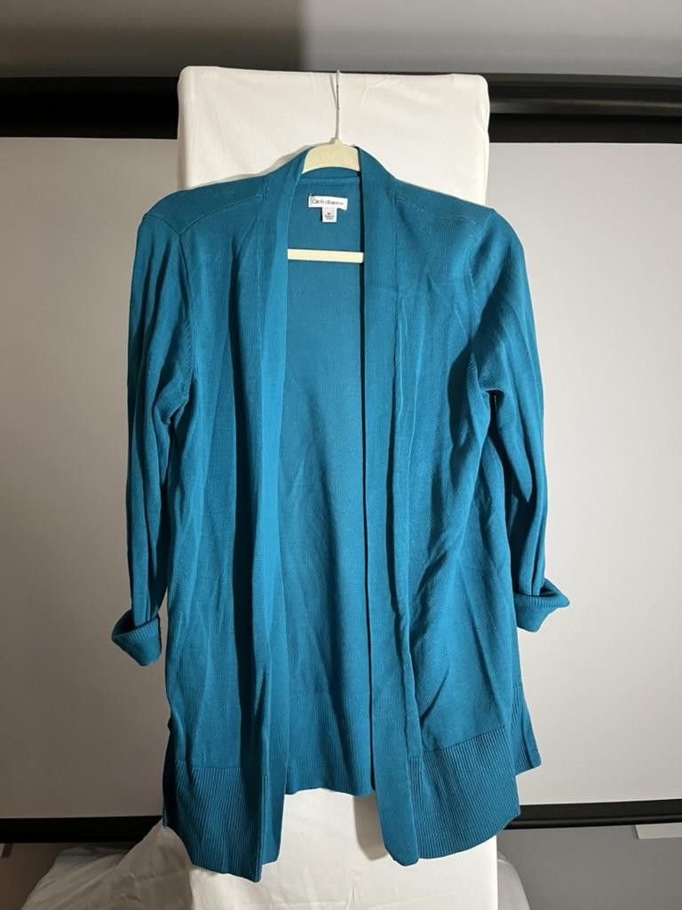 Croft & Barrow Croft & Barrow Women's Medium Turquoise Cardigan Sweater Size M / US 6-8 / IT 42-44 - 1 Thumbnail