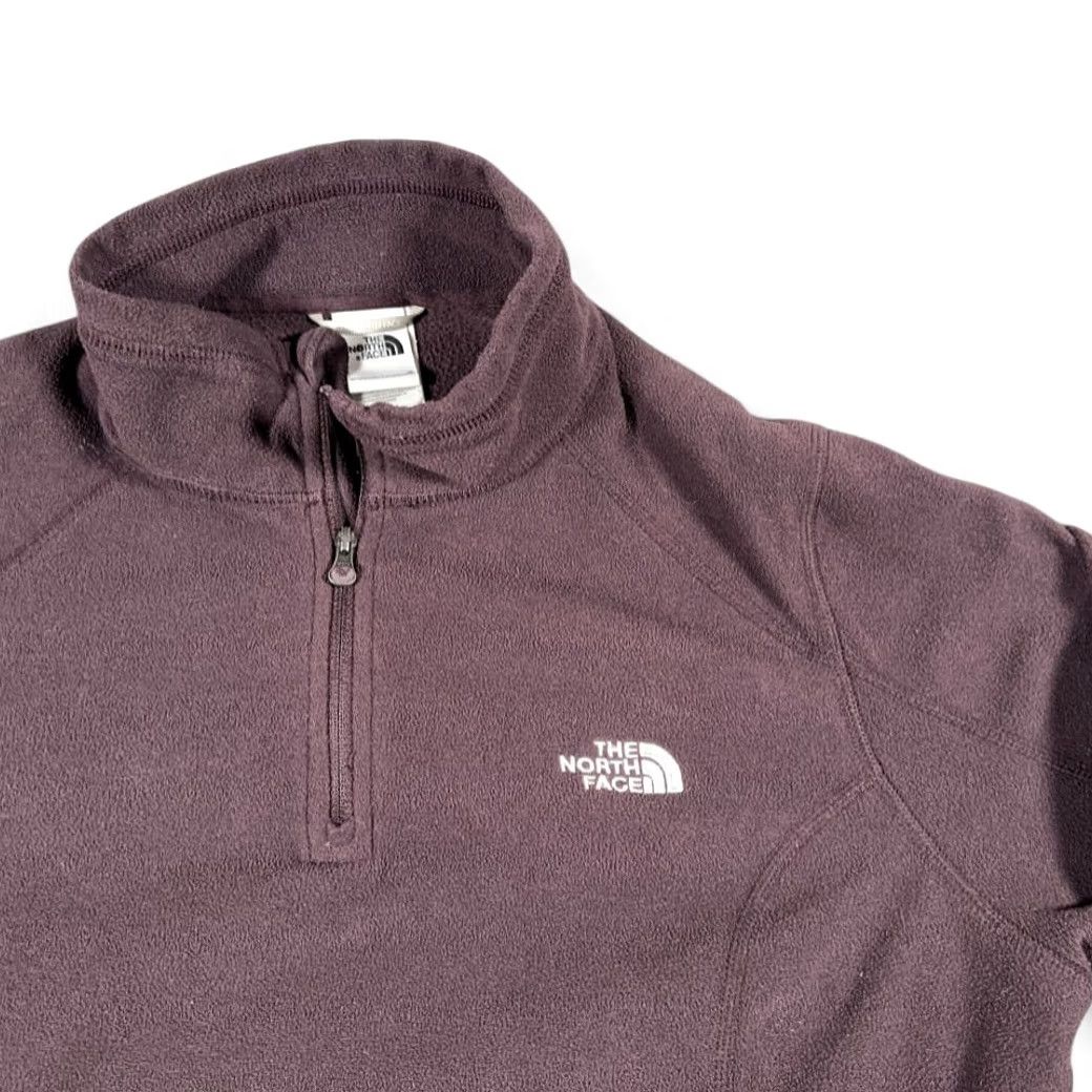 The North Face The North Face Sweater Womens LARGE Red Fleece Pullover 1/4 Zip Outdoor Raglan Sleeve Mock Neck Pocket Logo Size L / US 10 / IT 46 - 2 Thumbnail