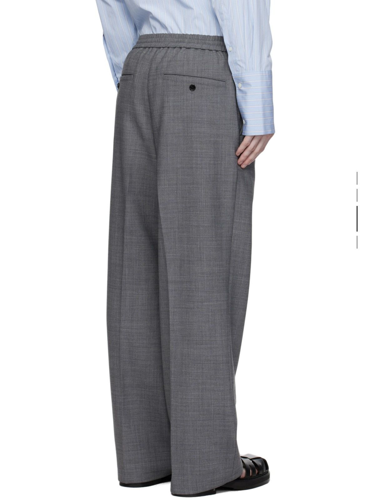 AMI AMI PARIS Gray Elasticized Trousers Size US 34 / EU 50 - 6 Thumbnail