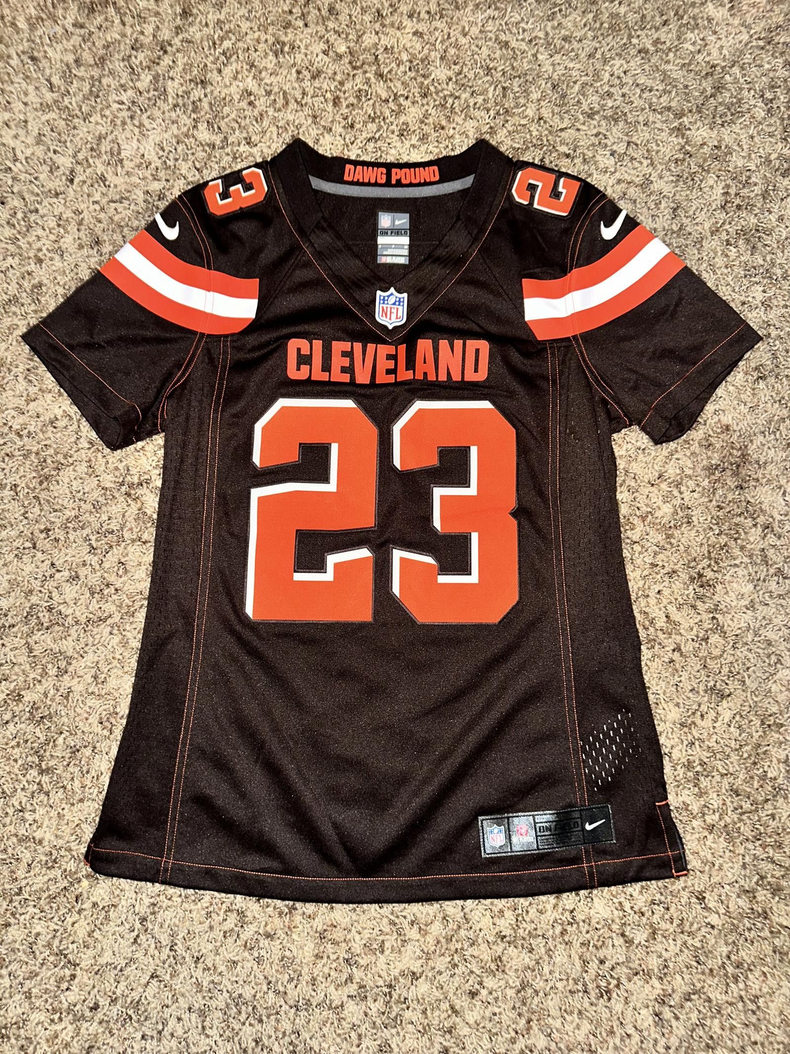 image of Nfl Cleveland Brown Joe Haden Women Nike Jersey Brown Sample (Size Small)