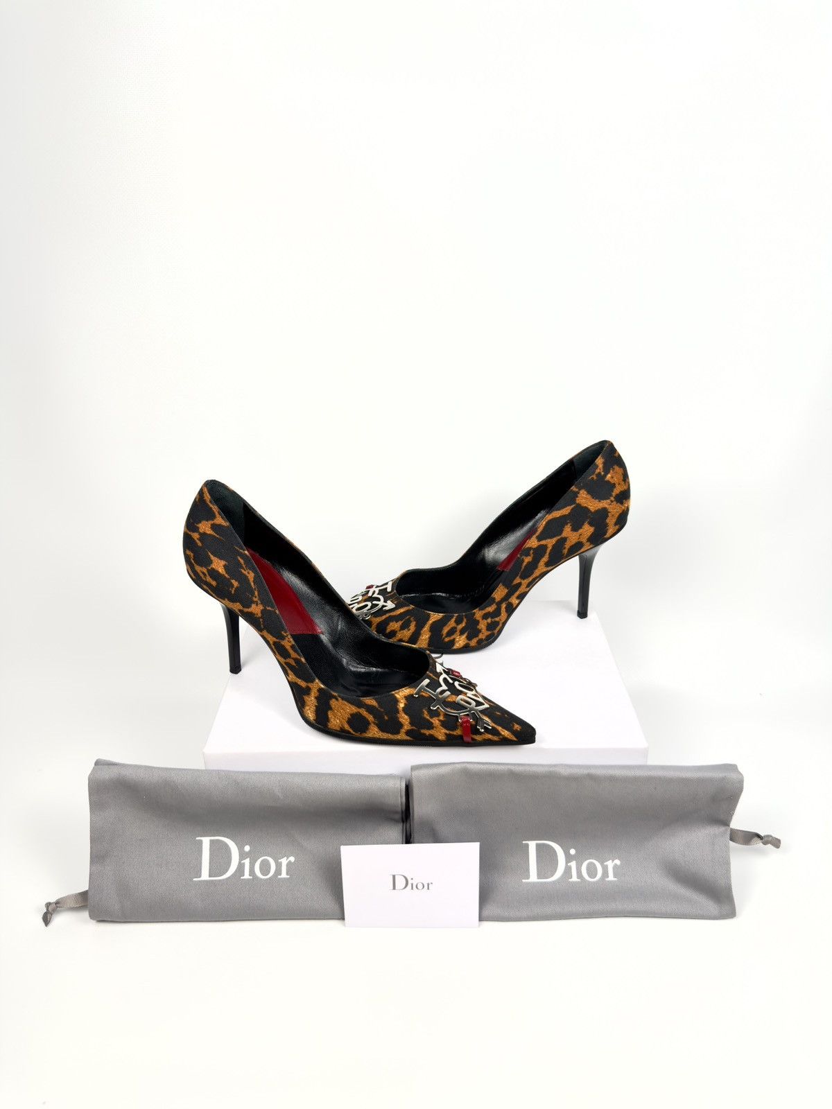 Dior 💖 Dior Iconic F/W 2004 by John Galliano Leopard Heels Pumps Size US 8.5 / IT 38.5 - 2 Thumbnail