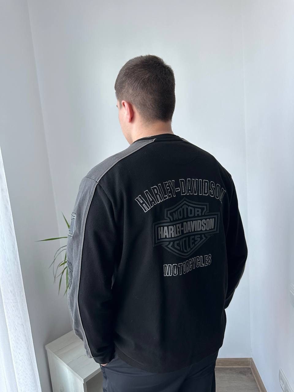 Harley Davidson × Vintage Vintage Moto Harley Davidson Motorcycle Black Sweatshirt Size US L / EU 52-54 / 3 - 12 Thumbnail