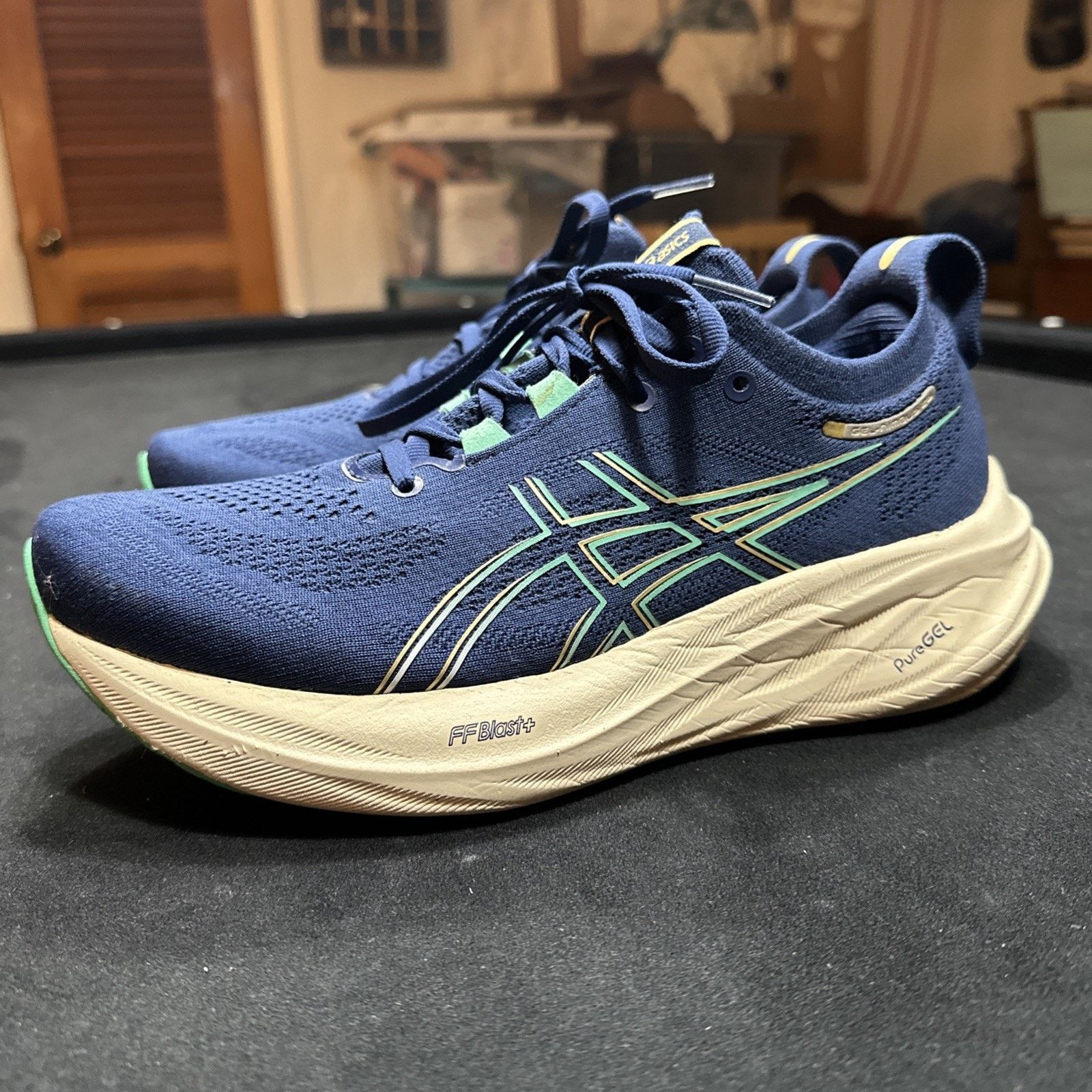ASICS Gel Nimbus 26 Blue Expanse Women’s Size 8 Aurora Green