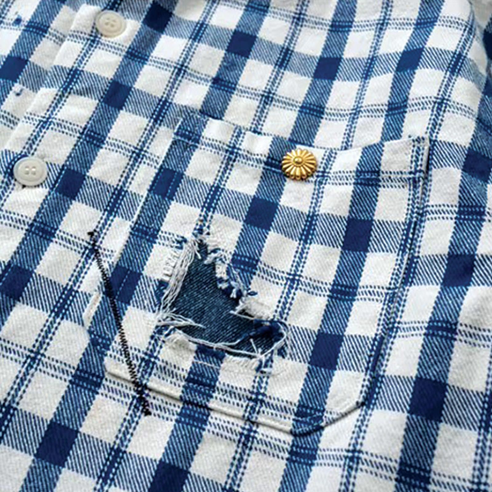 Other Plaid Denim Jean Patchwork Clash Shirt Size US L / EU 52-54 / 3 - 9 Thumbnail