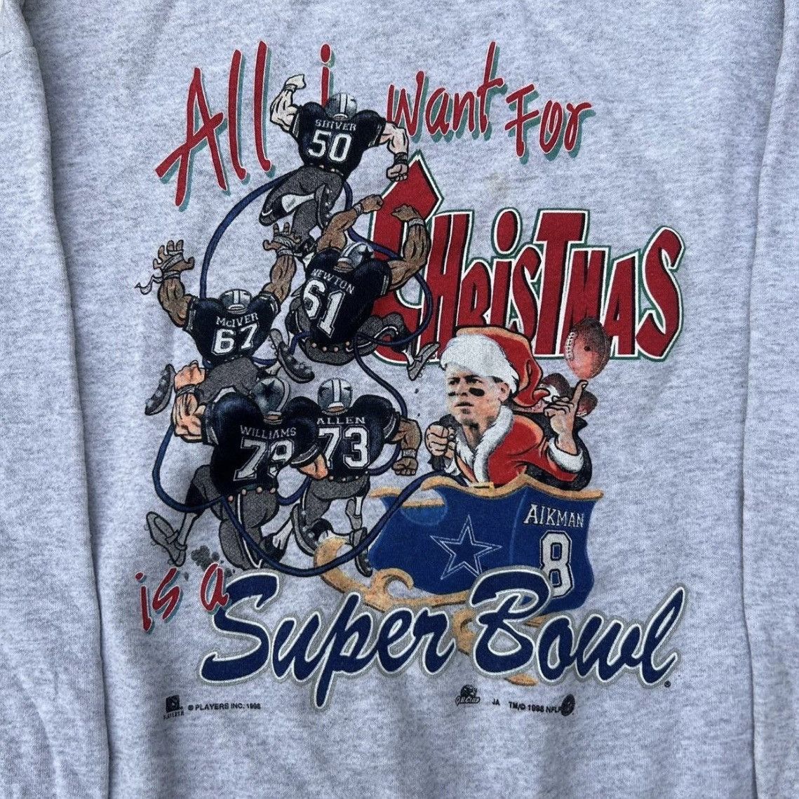 Tultex × Vintage Dallas Cowboys Christmas Super Bowl NFL Gray Sweatshirt Sz L Size US L / EU 52-54 / 3 - 3 Thumbnail
