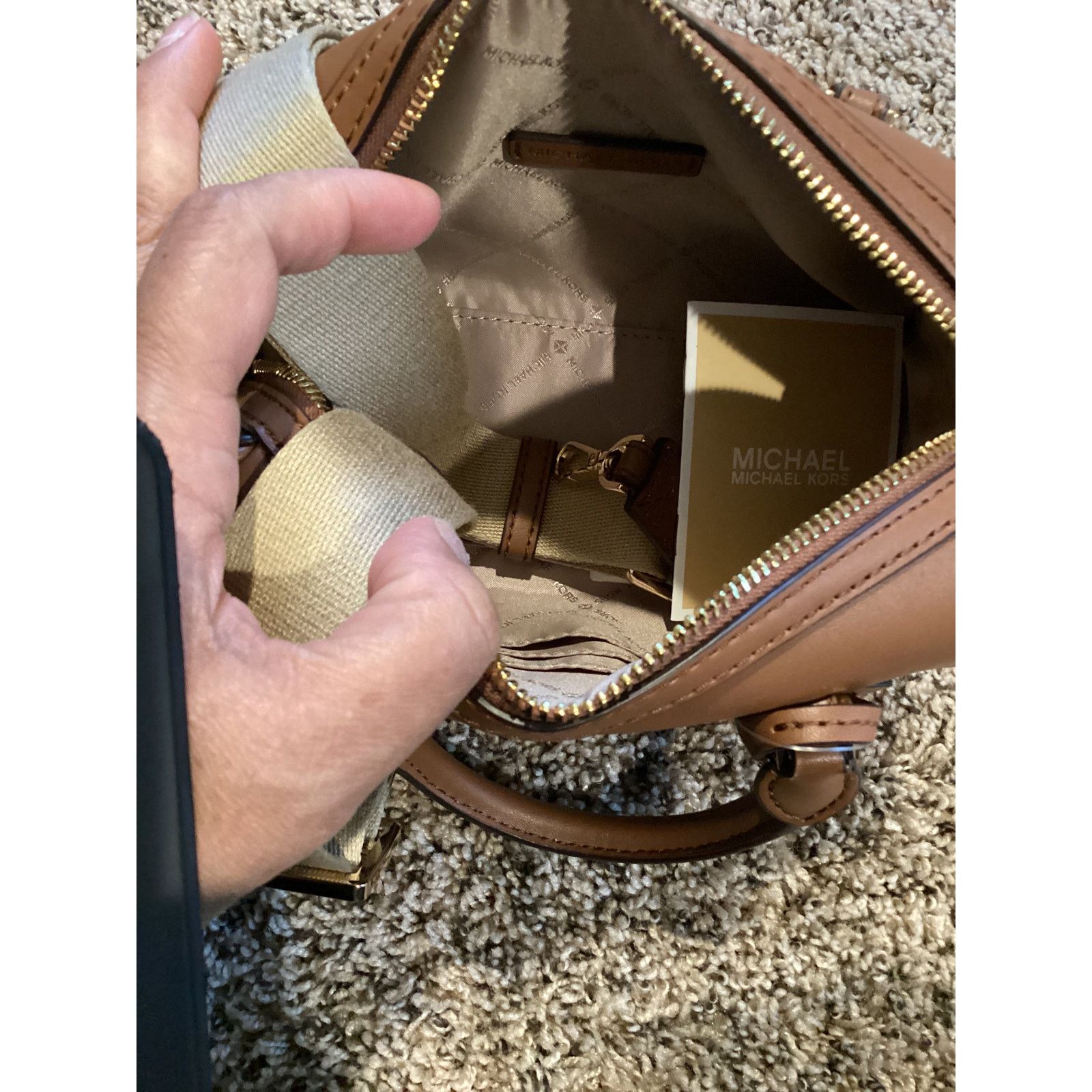 Michael Kors Michael Kors ES Duffle Travel - Leather/Coated Canvas Size ONE SIZE - 9 Thumbnail