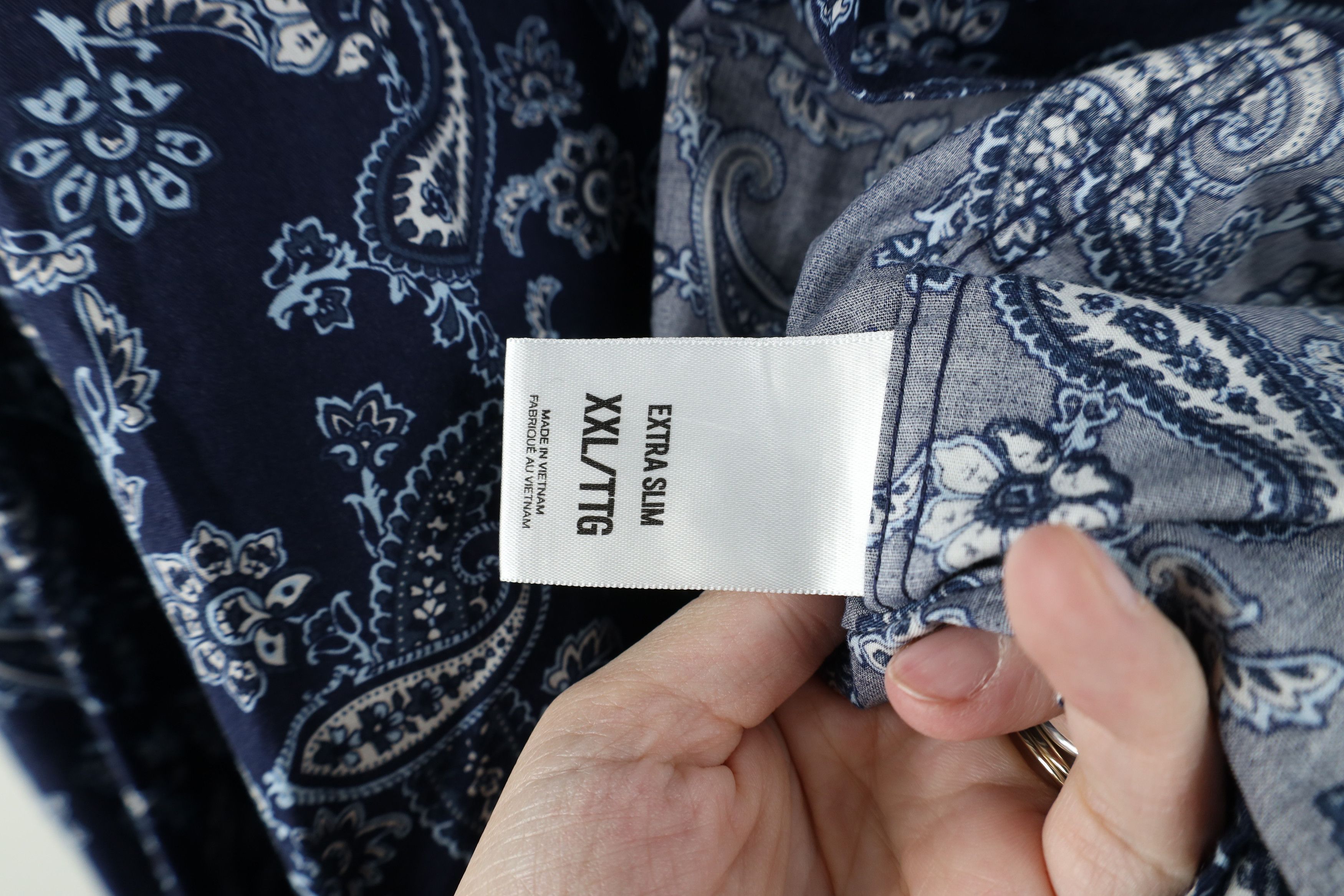 Express Express Slim Paisley Geometric Collared Button Shirt Cotton Size US XXL / EU 58 / 5 - 7 Thumbnail