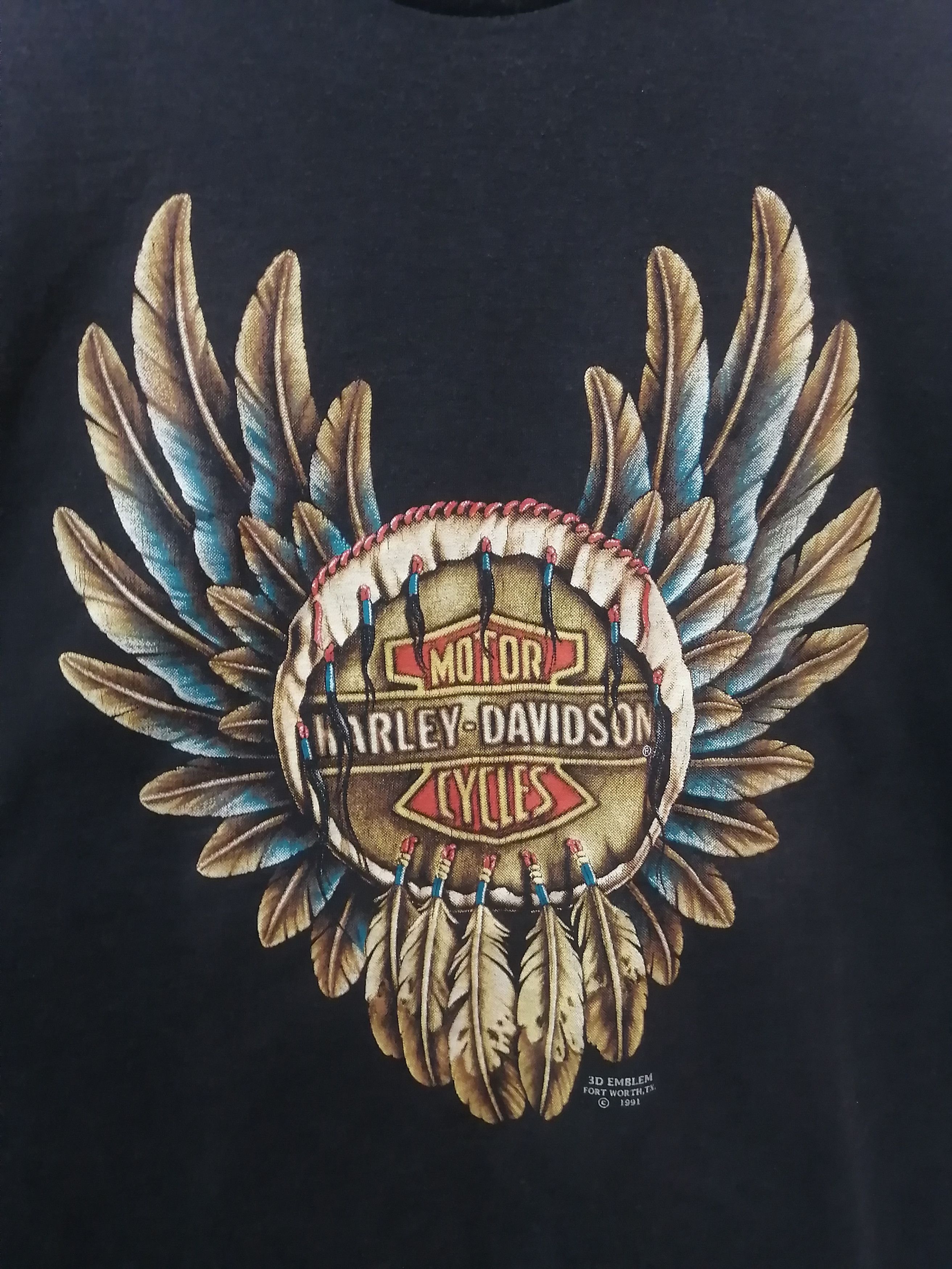 Band Tees × Harley Davidson × Vintage 3D Emblem 1991 Harley Davidson Size US XL / EU 56 / 4 - 3 Thumbnail