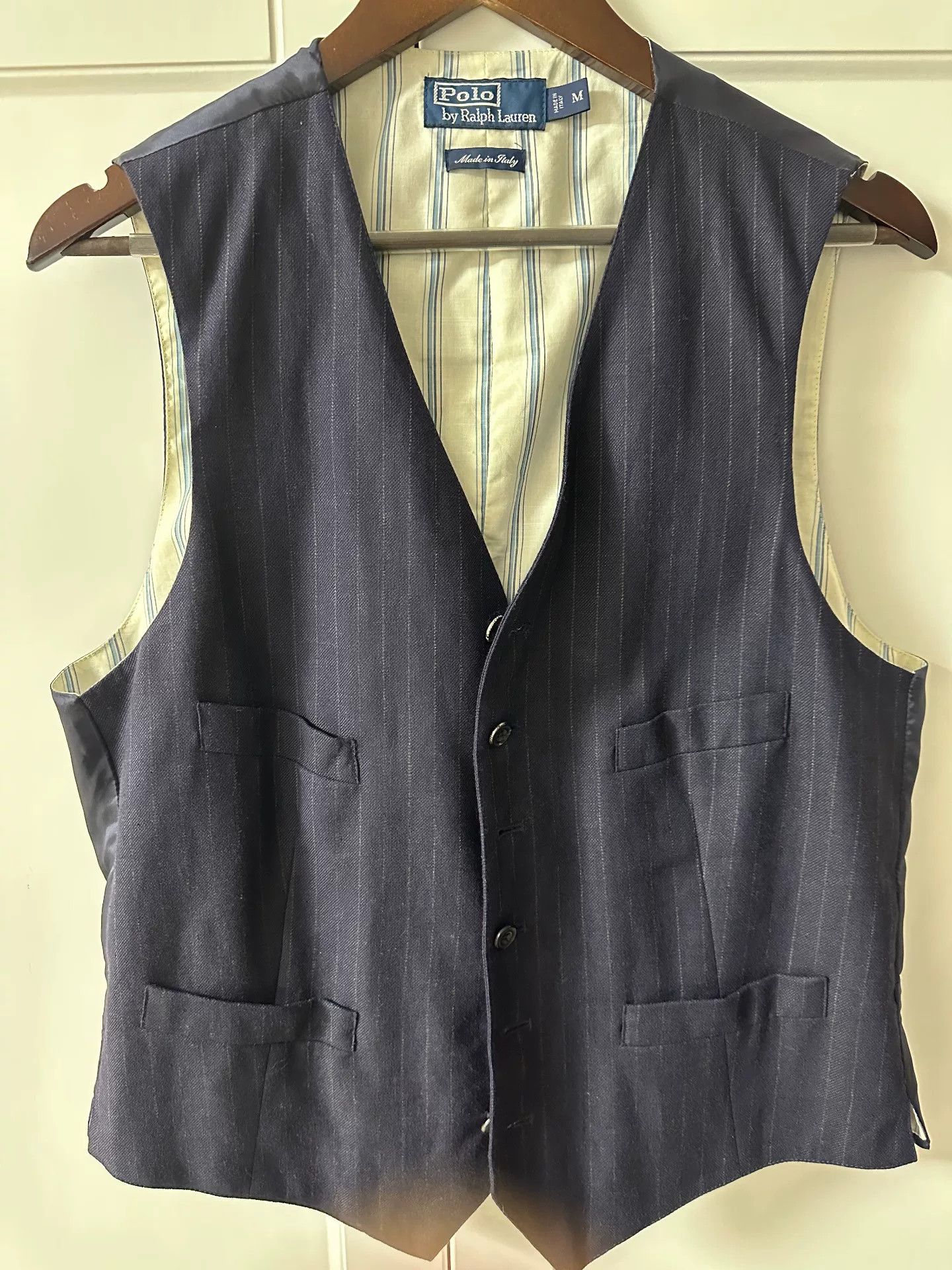 Polo Ralph Lauren Ralph Lauren Blue Striped Vest, Italy Made Size US M / EU 48-50 / 2 - 1 Thumbnail