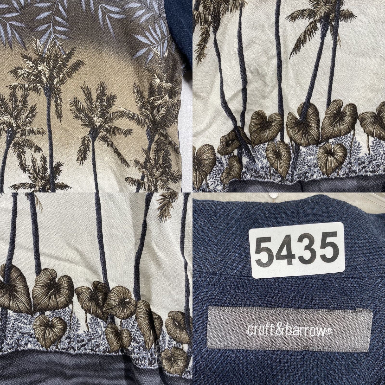 Croft & Barrow CROFT & BARROW Black Floral Hawaiian Button-Up Shirt Mens M Short Sleeve Casual Beach Size US M / EU 48-50 / 2 - 8 Thumbnail