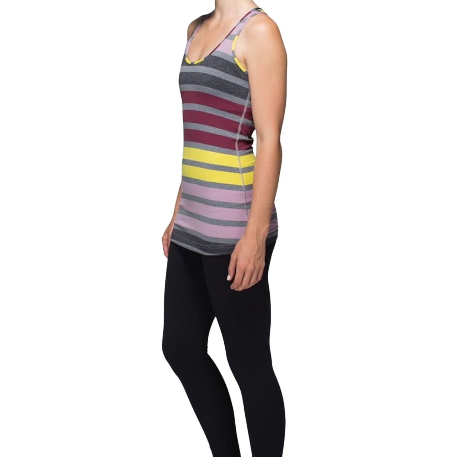 Lululemon LULULEMON Cool Racerback Triplet Twin Stripe Tank Sz 8 Size M / US 6-8 / IT 42-44 - 5 Thumbnail