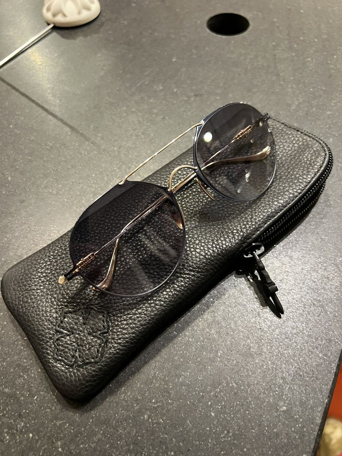 Chrome Hearts Chrome Hearts ‘Pairass’ Gold Sunglasses Size ONE SIZE - 6 Thumbnail