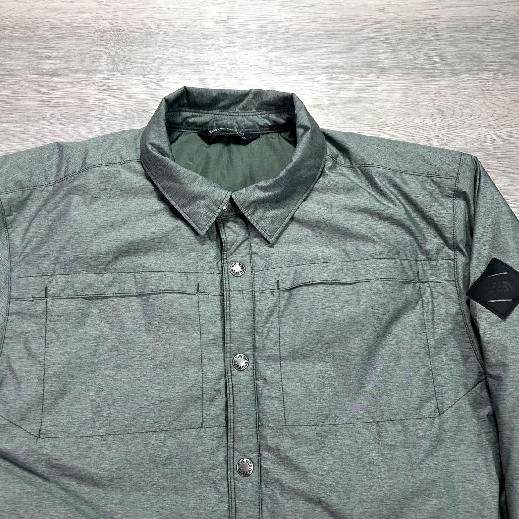 The North Face The North Face Mens Green Quilted Insulated Snap Front Shacket Jacket Regular Medium Color Green Mens Size US M / EU 48-50 / 2 - 5 Thumbnail