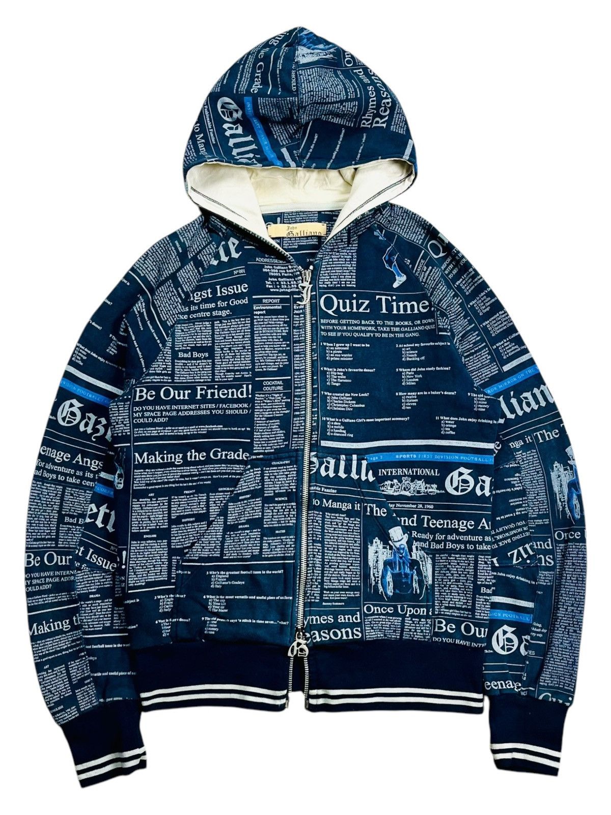 John Galliano Newspaper Hoodie | Grailed