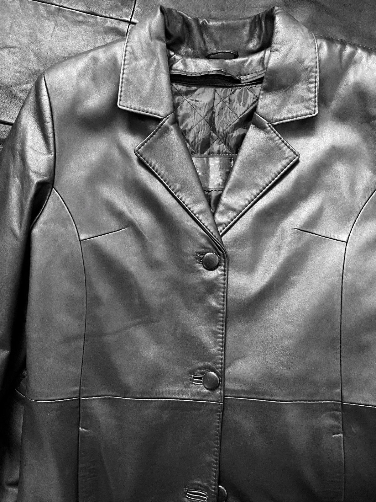 Vintage Extra long matrix leather coat Size S / US 4 / IT 40 - 8 Thumbnail