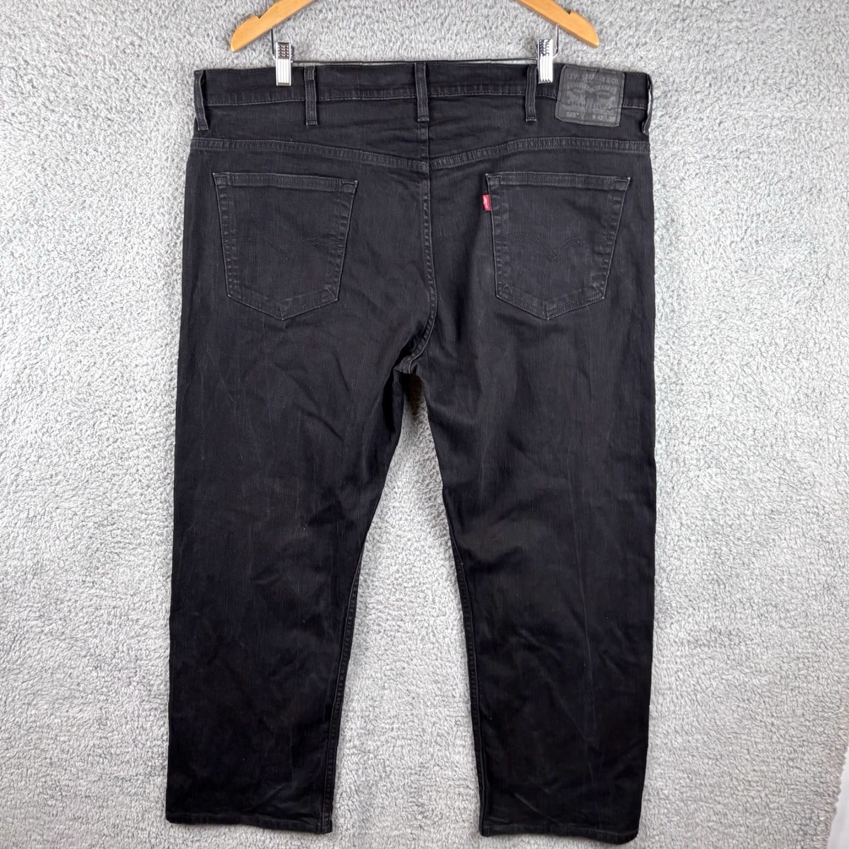 Levi's Levi's 569 Jeans Mens 42x30 Black Straight Fit Denim Cotton Baggy Y2K Jeans Mens 42 Black Straight 5-Pocket Denim Size US 42 / EU 58 - 3 Thumbnail