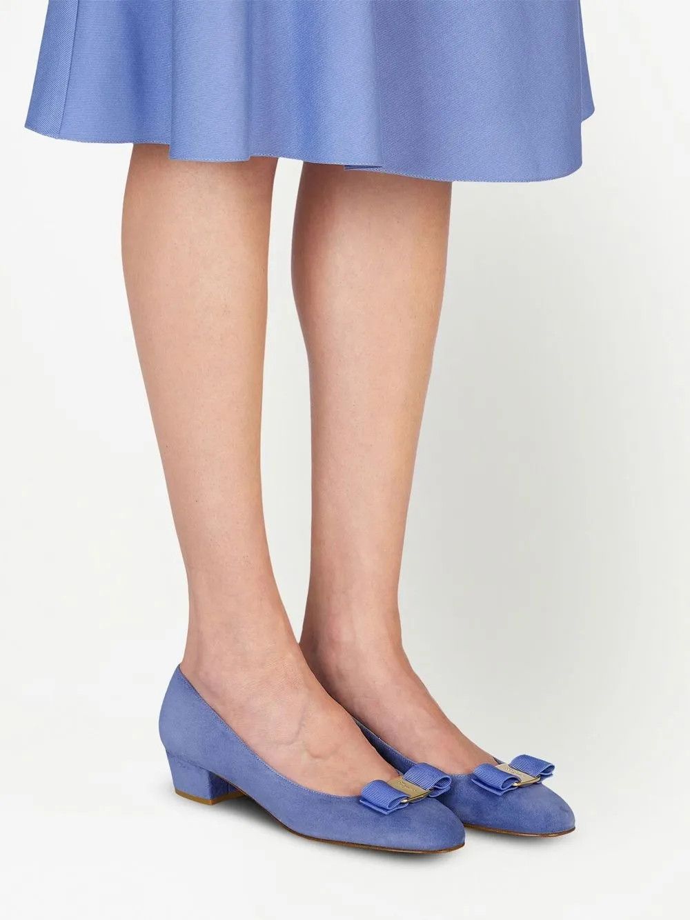 Salvatore Ferragamo o1y0426 Block Heel Pumps in Blue Size US 5 / IT 35 - 5 Thumbnail