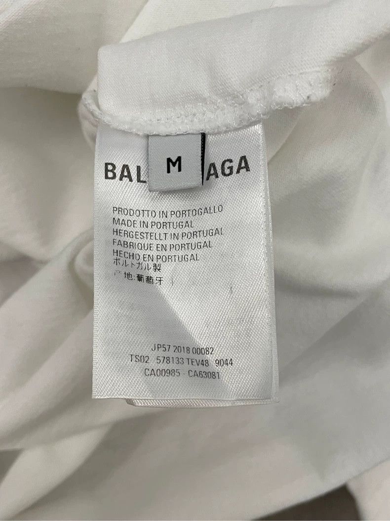 Balenciaga Balenciaga White Double B Lock Small Logo Short Sleeve T-Sh Size US M / EU 48-50 / 2 - 6 Thumbnail