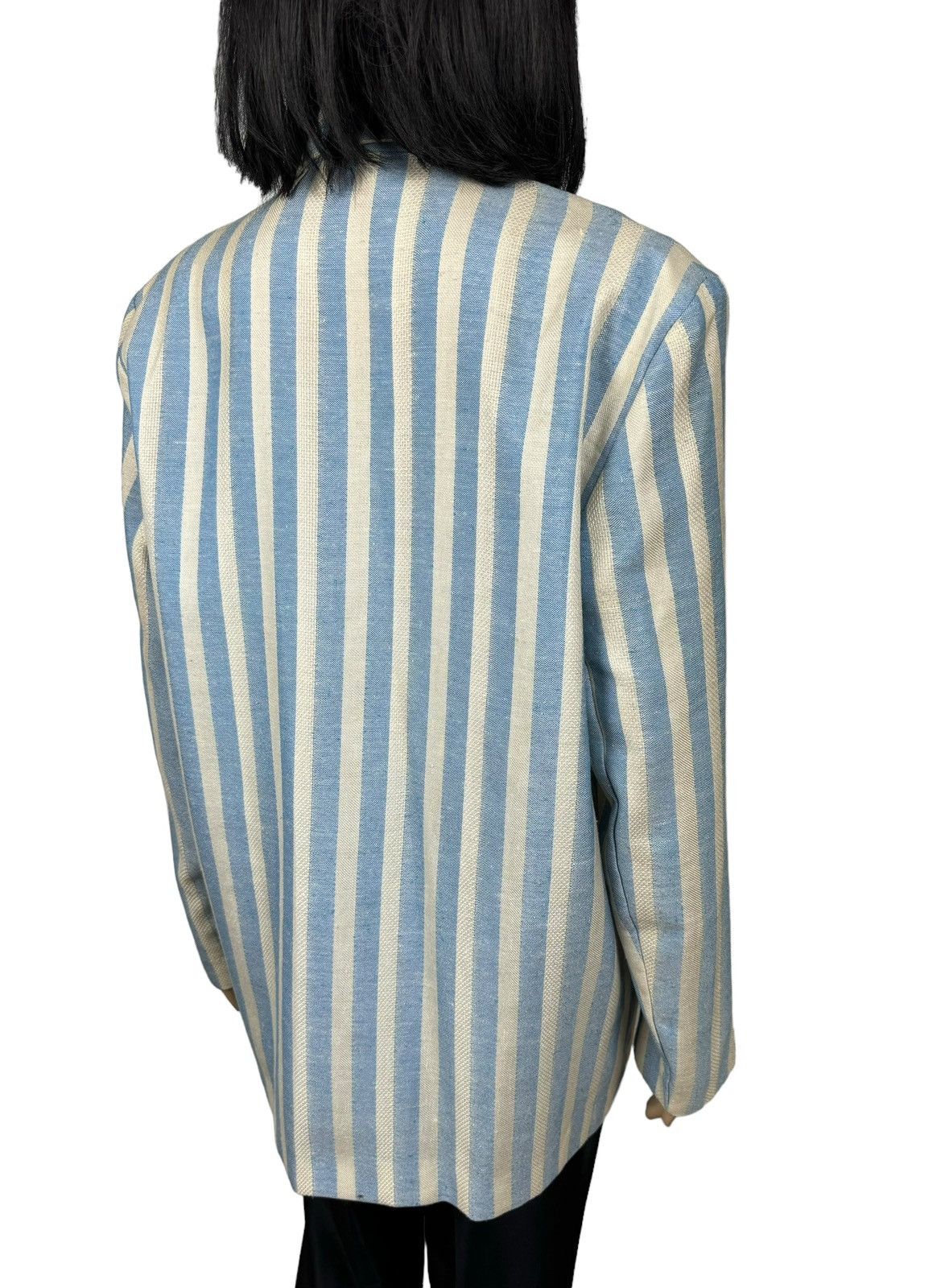 Ganni Ganni Striped Double-Breasted Linen-Cotton Blazer size M Size M / US 6-8 / IT 42-44 - 11 Thumbnail