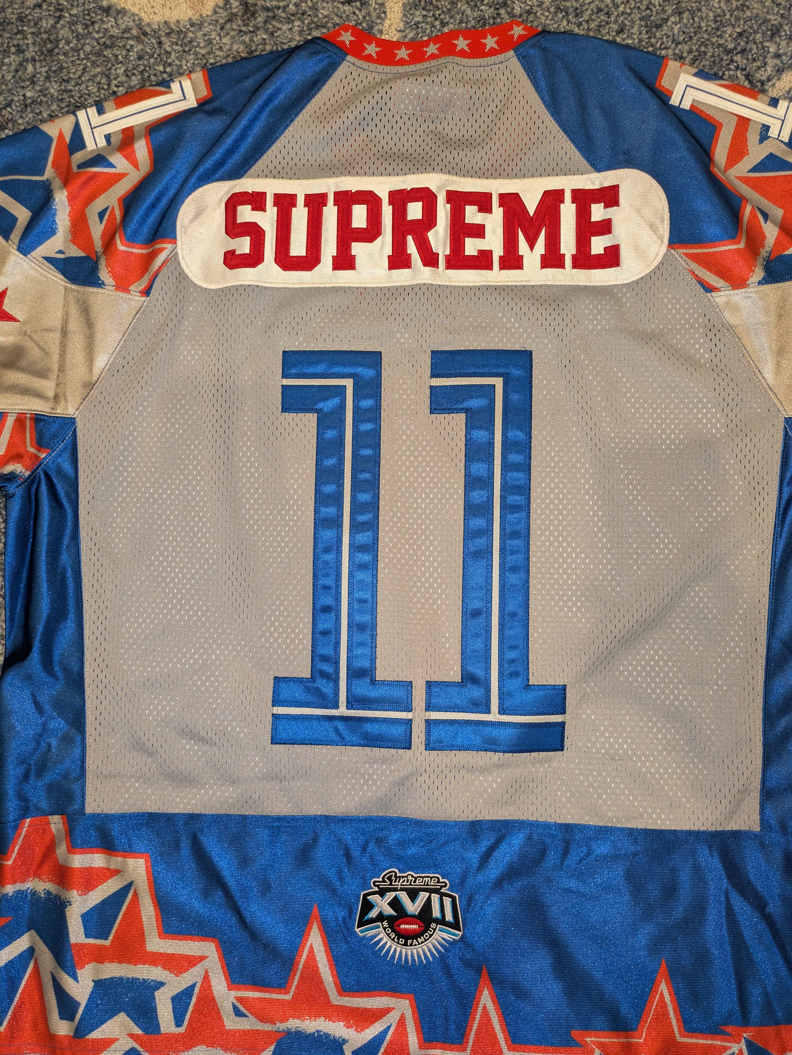 Supreme Supreme Stars Football Jersey Royal Blue Size US L / EU 52-54 / 3 - 7 Thumbnail