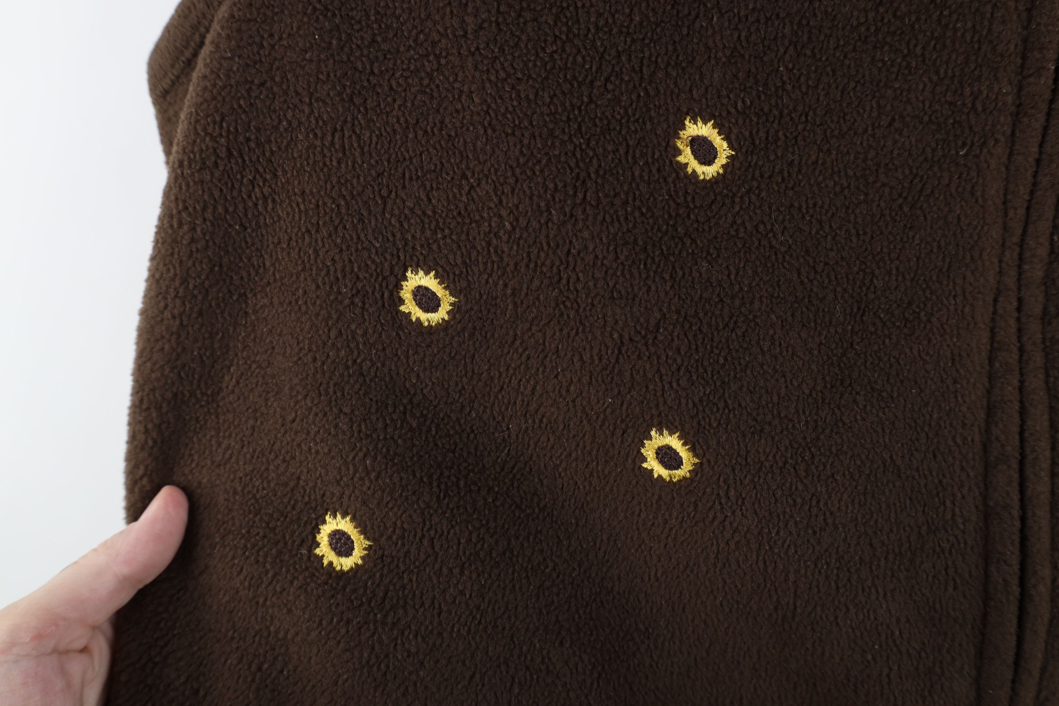 Vintage Vintage 90s Streetwear Pumpkin Sunflower Fleece Vest Jacket Size XL / US 12-14 / IT 48-50 - 6 Thumbnail