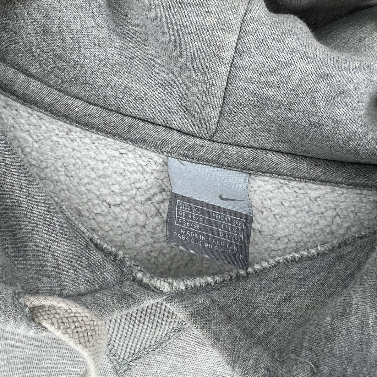 Nike × Vintage Vintage Nike Hoodie Sweatshirt Gray Swoosh Logo 90s Y2K Boxy Size US XL / EU 56 / 4 - 5 Thumbnail