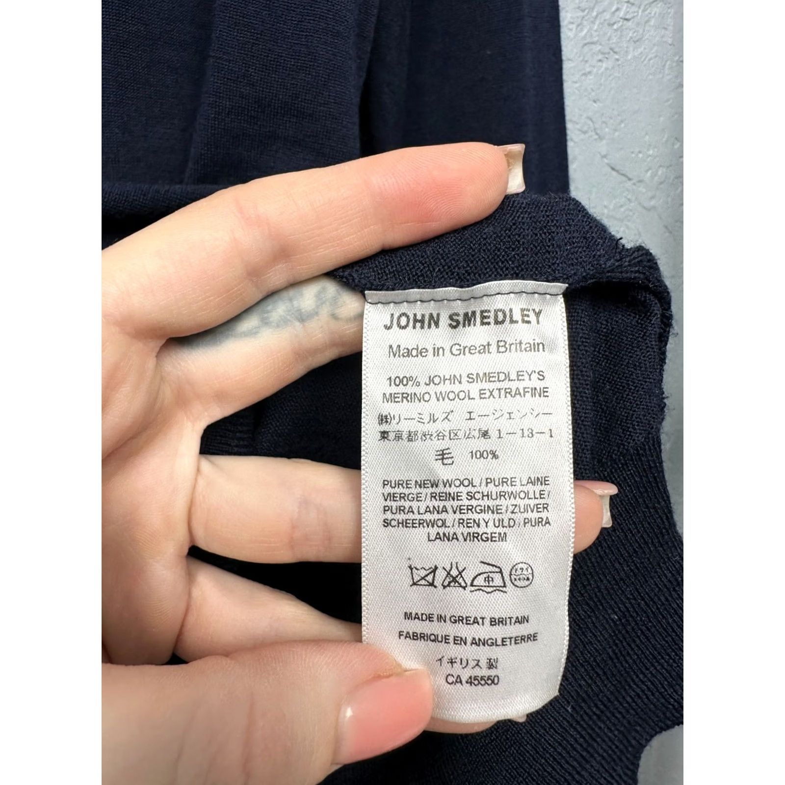 John Smedley John Smedley Mens Sweater Wool High Neck Size L Blue Vintage No N/A Size US L / EU 52-54 / 3 - 3 Thumbnail