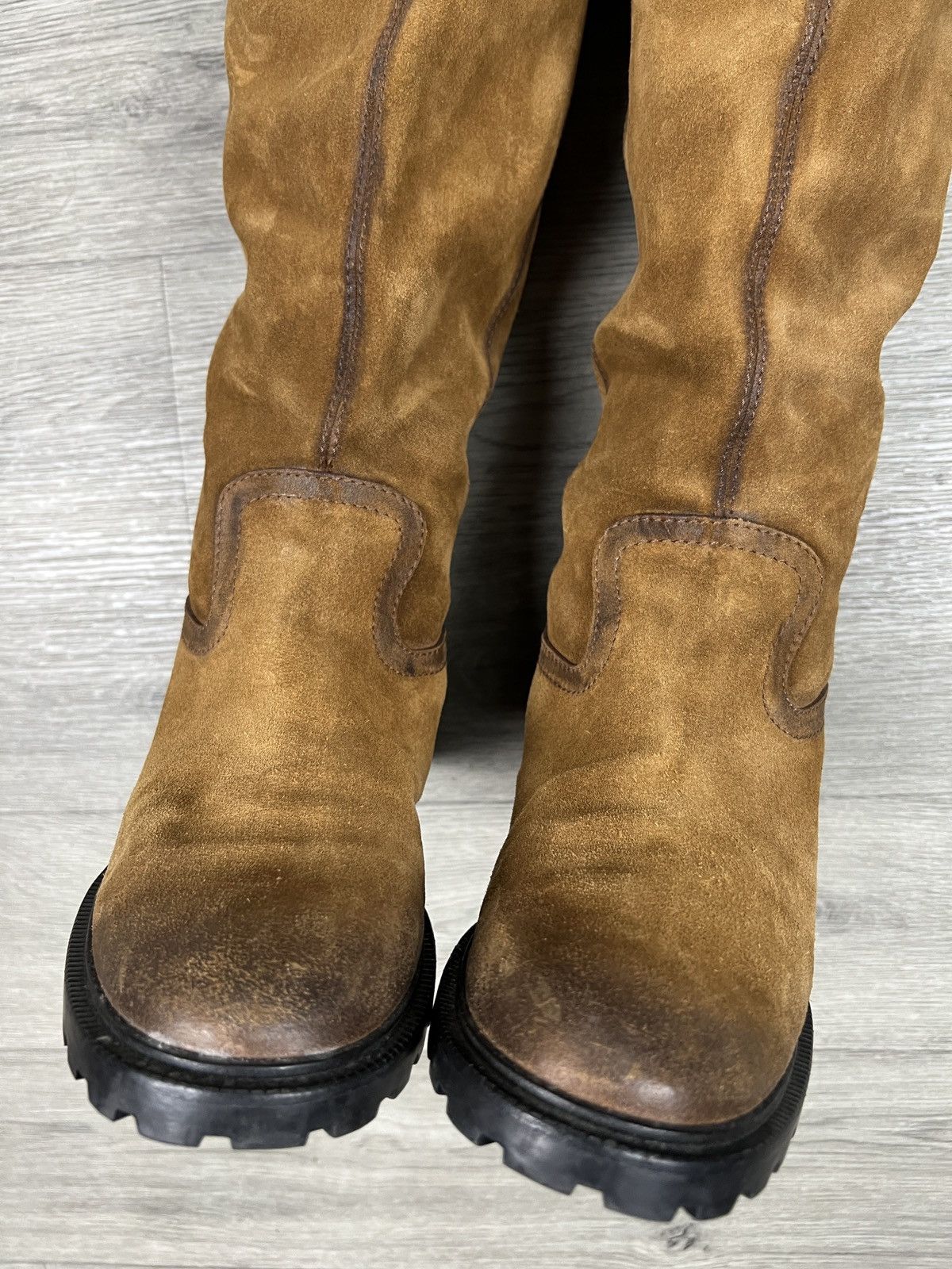 Gucci Gucci Saint Moritz Women Brown Suede Fur Lined Boot Size US 7.5 / IT 37.5 - 4 Thumbnail