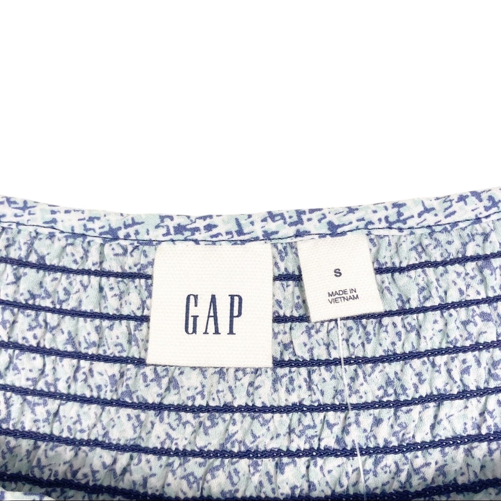 Gap Gap Blue Printed Off The Shoulder Shirt Sz S Size S / US 4 / IT 40 - 4 Thumbnail