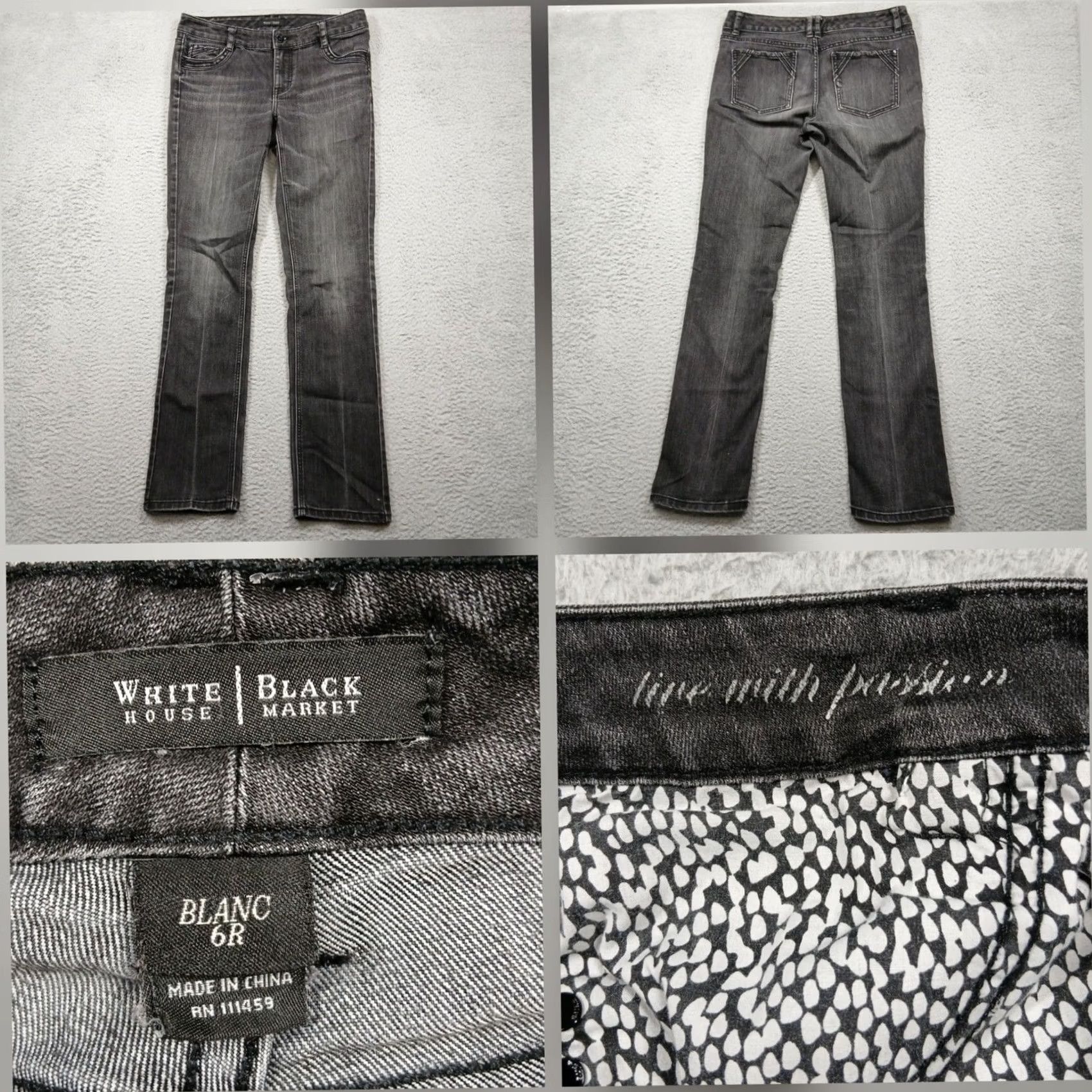 White House Black Market White House Black Market Jeans Women's 6R Gray Slim Bootcut Stretch Size 28" / US 6 / IT 42 - 2 Thumbnail