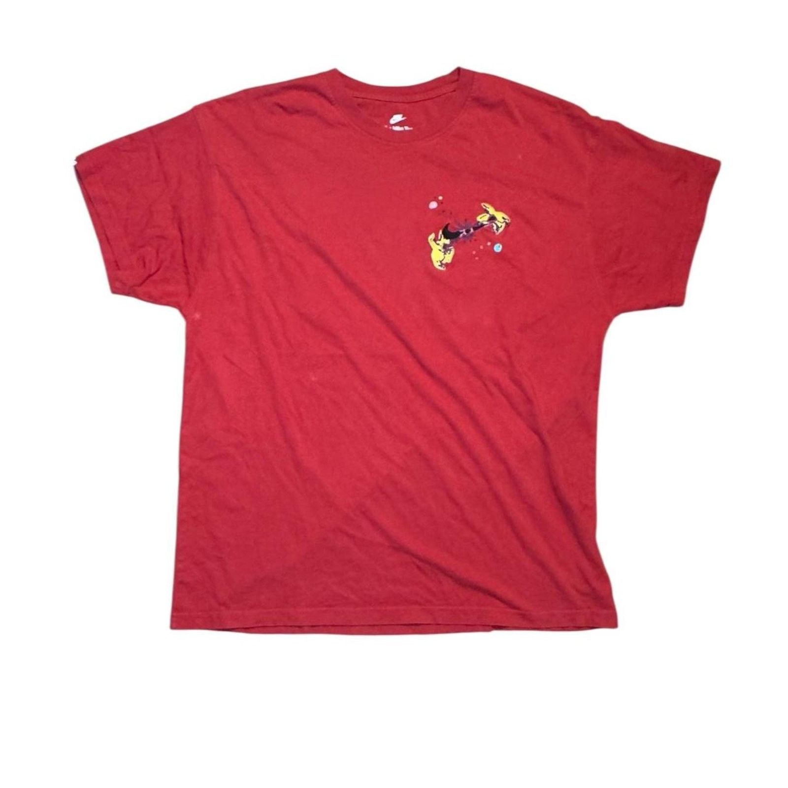 Nike Nike Graphic Tee - Red Cartoon Embroidered Comic Style Shirt Size US XL / EU 56 / 4 - 1 Thumbnail