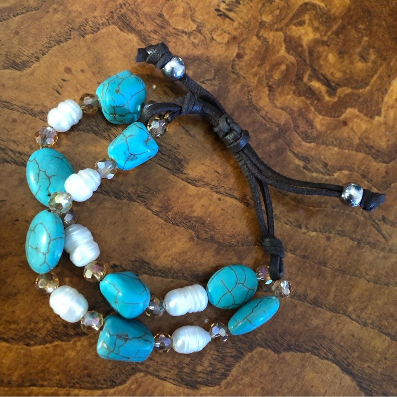 Jewelry Nakamol howlite genuine pearl necklace and bracelet set Size ONE SIZE - 14 Thumbnail