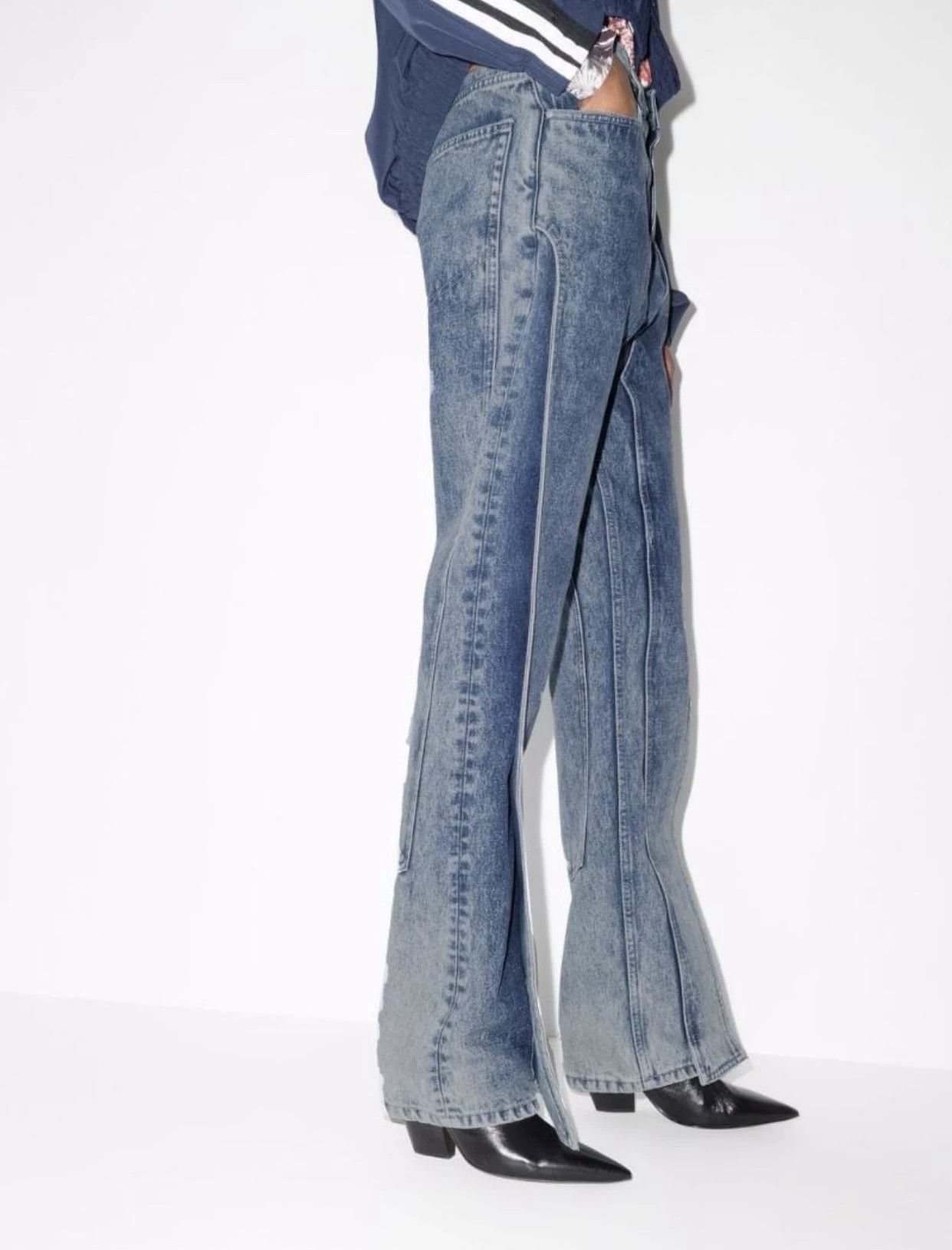 Y/Project Y/project Double Layer Panel Jeans Unisex 26-33 Size 26" / US 2 / IT 38 - 4 Thumbnail