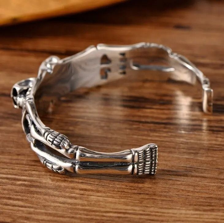 Jewelry Gothic Skull Open Bracelet Size ONE SIZE - 2 Thumbnail