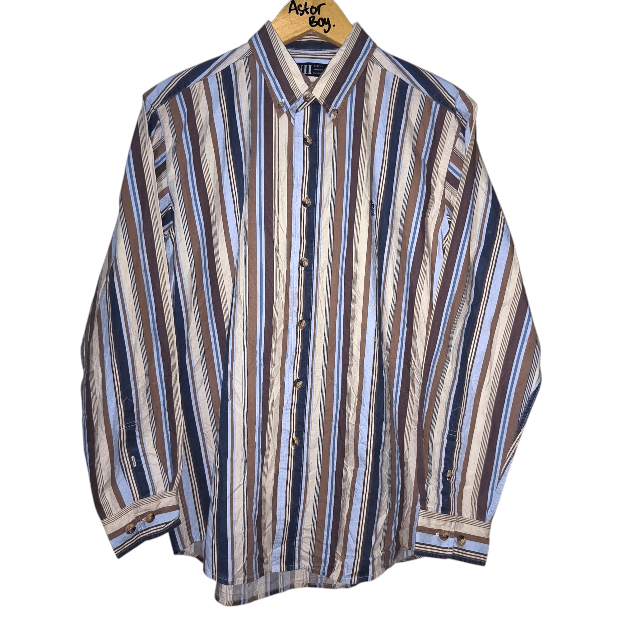 Japanese Brand × Vintage Vintage NII Striped Shirts Size US L / EU 52-54 / 3 - 1 Thumbnail
