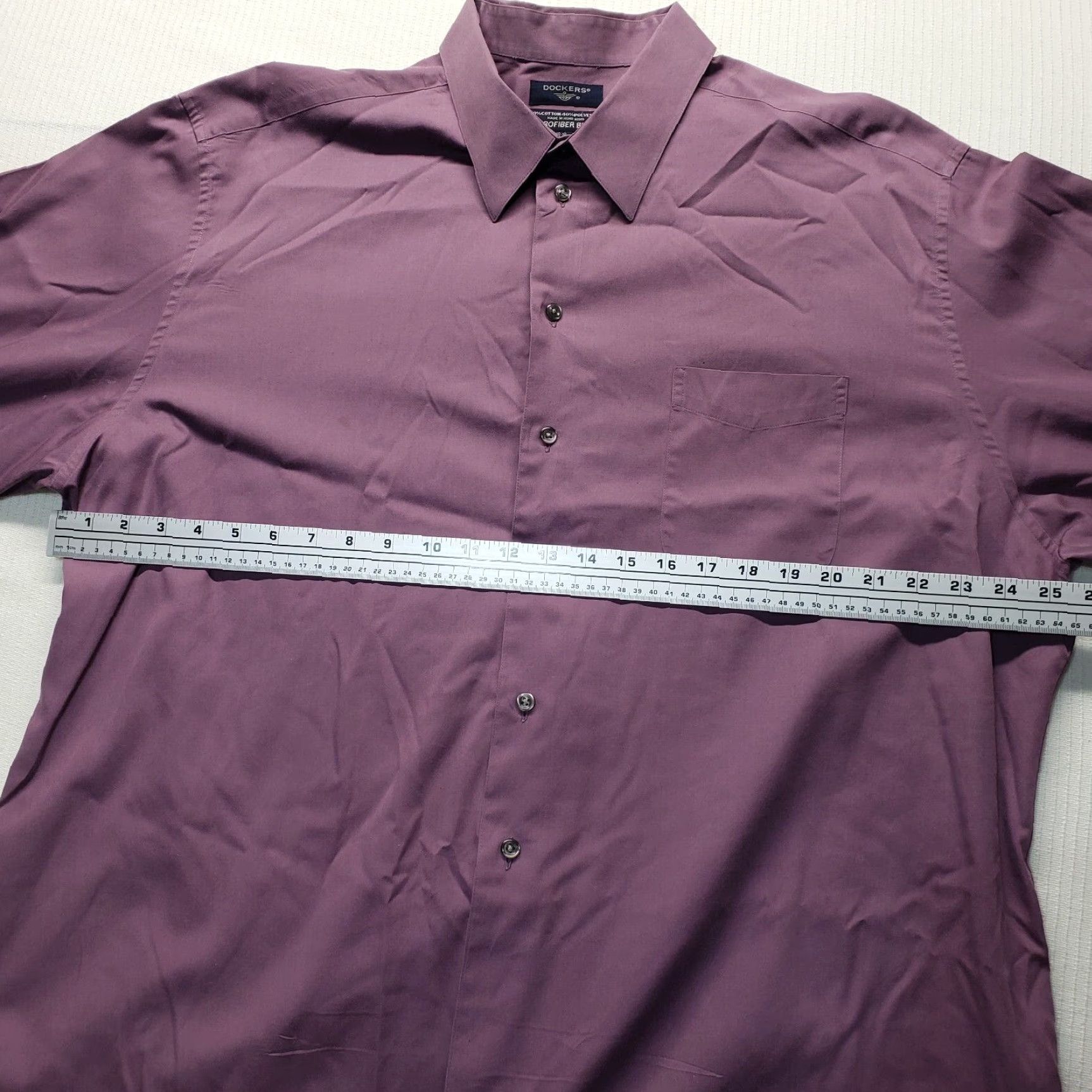 Dockers DOCKERS Shirt Men's 18.5 Purple Long Sleeve Button-Up Solid Microfiber Cotton Polyester 59.5 in Casual Classic Button-Down Mens Size US XXL / EU 58 / 5 - 4 Thumbnail