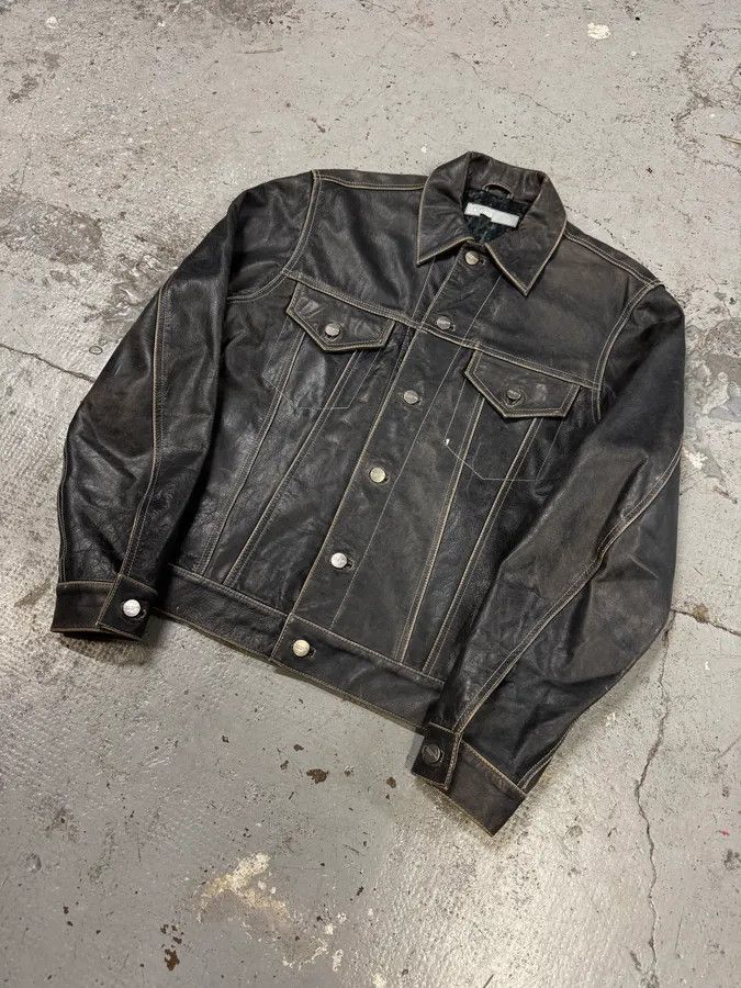 Iceberg 2000s Iceberg Trucker Grey Leather Jacket Size US S / EU 44-46 / 1 - 3 Thumbnail