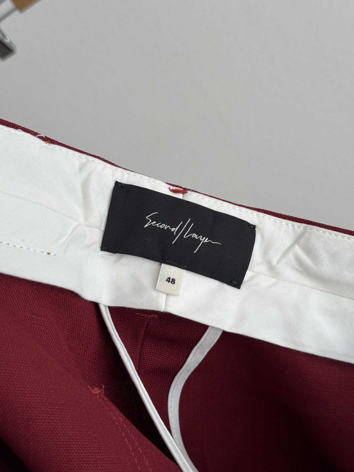 Second/Layer Throwing Fits Collab Wine Red Trousers Size 48R - 5 Thumbnail