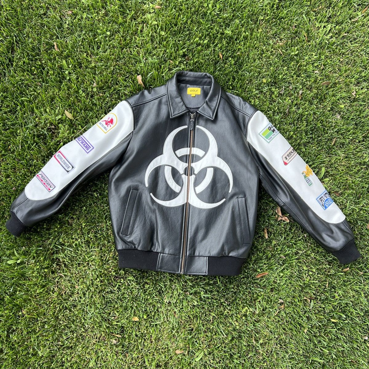 Golf Wang × Tyler The Creator Golf Racing Leather Jacket | Grailed 