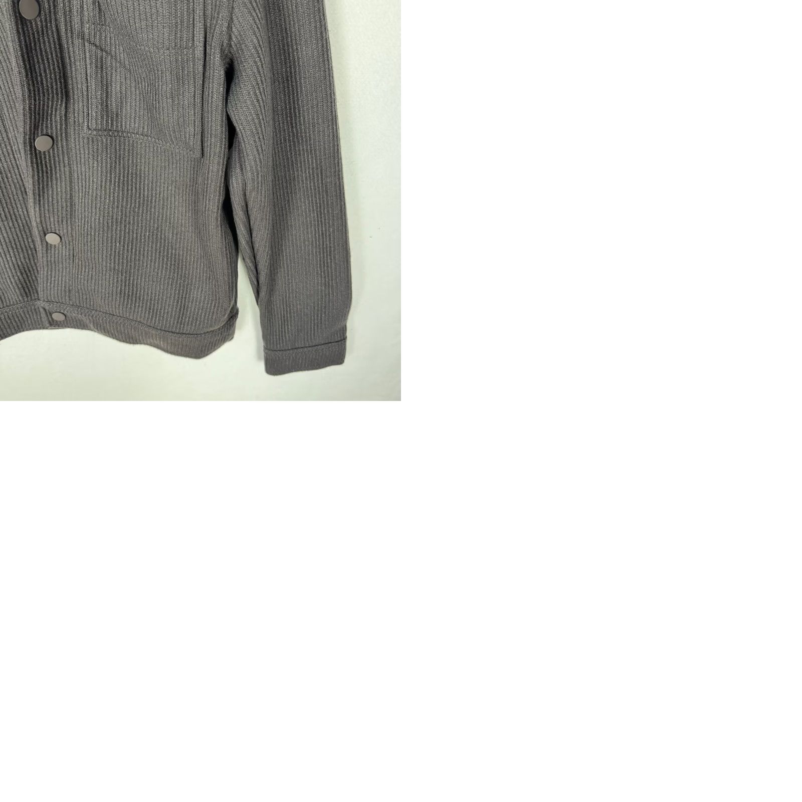 Vintage Mode of One Jacket Mens S Gray Knit Trucker Jet Grey Ribbed Snap Front 100194421MN Size US S / EU 44-46 / 1 - 10 Thumbnail