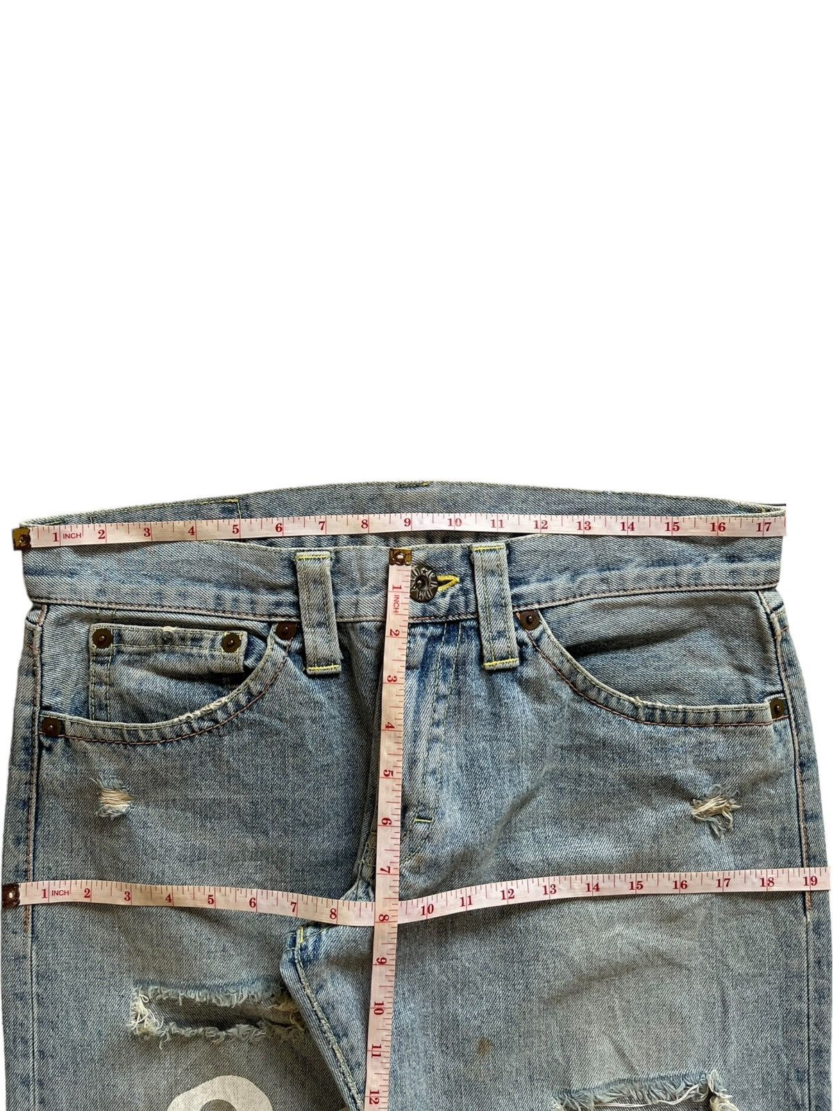 Japanese Brand Vintage Japanese CocoLulu Light Wash Rip Printed Baggy Jeans Size US 35 - 12 Thumbnail
