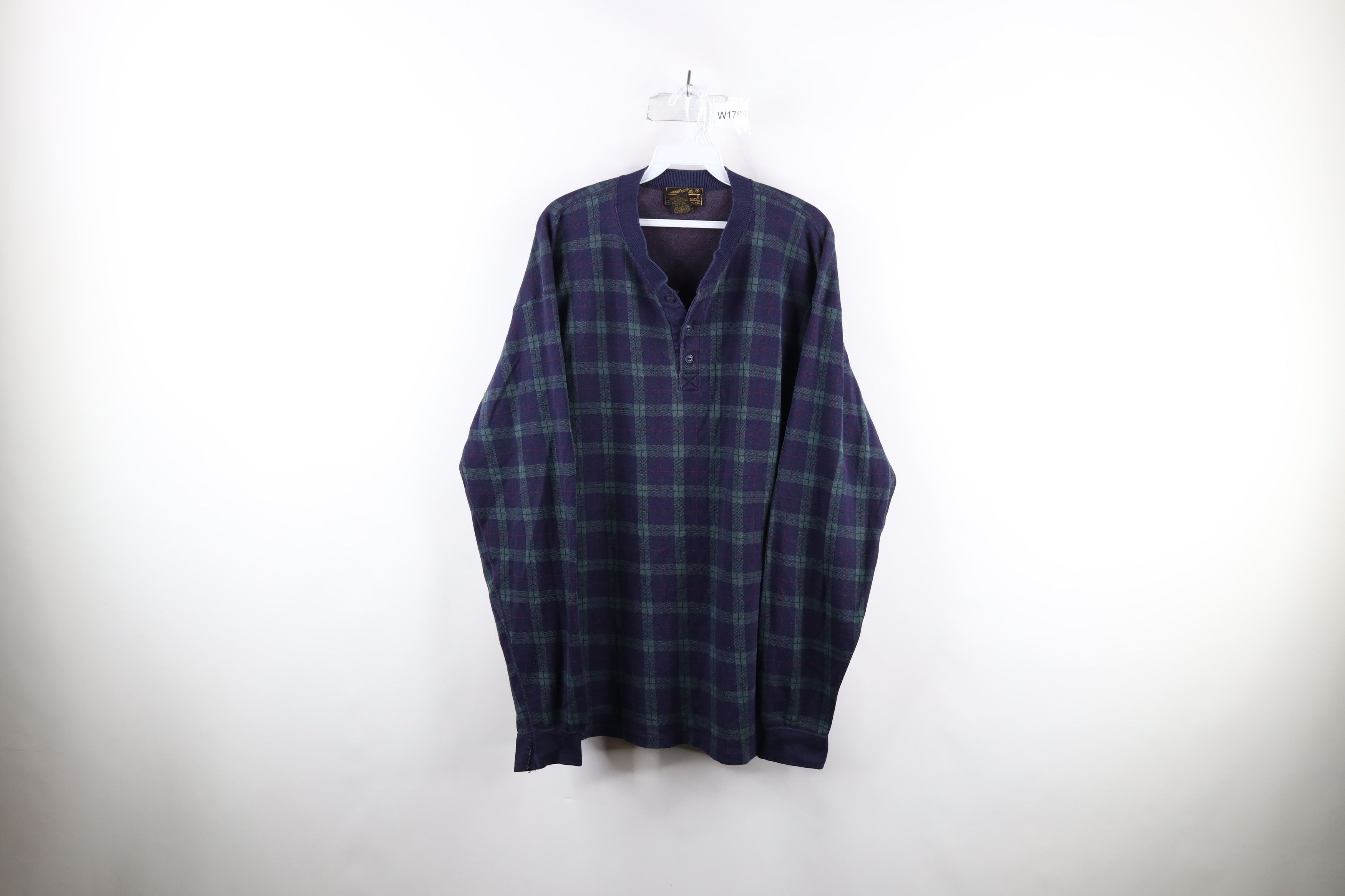 Eddie Bauer Vintage 90s Eddie Bauer Long Sleeve Henley T-Shirt Plaid USA Size US L / EU 52-54 / 3 - 1 Thumbnail