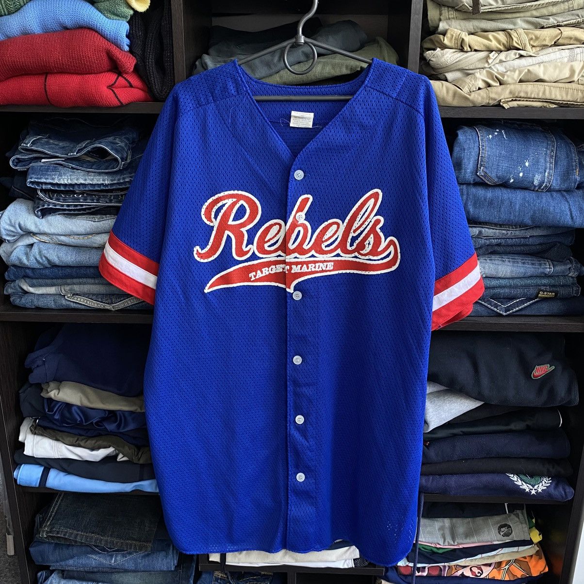 NFL Vintage Rebels Target Marine Athletic Knit Big Logo 90’s tee Size US XL / EU 56 / 4 - 1 Thumbnail