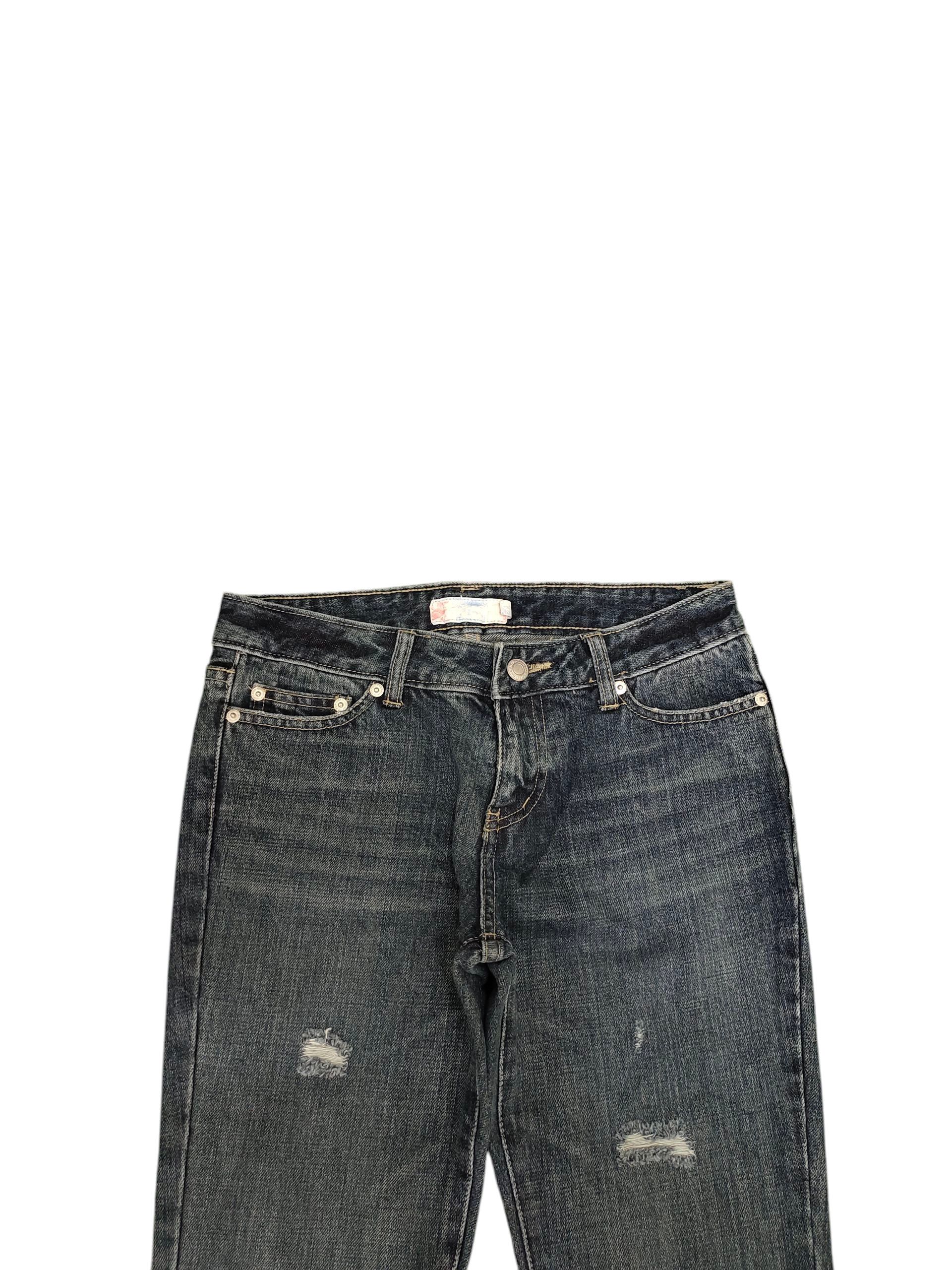 If Six Was Nine Flare Jeans Dejavu Distress Denim Bootcut Low Rise Size US 28 / EU 44 - 7 Thumbnail