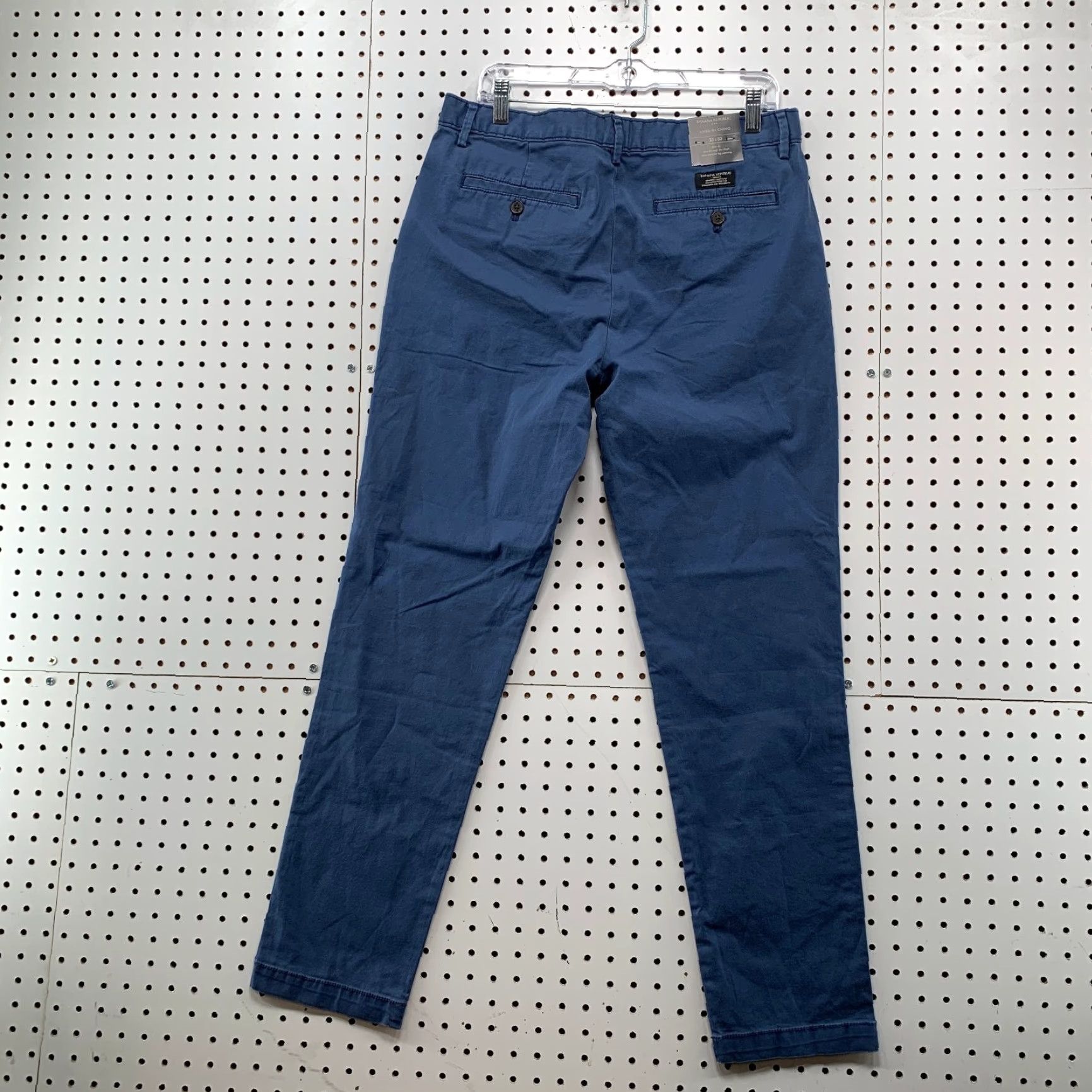 Banana Republic VINTAGE Banana Republic Chino Pants Mens 33x32 Blue Slim Fit Cotton Work School Size US 33 - 2 Thumbnail