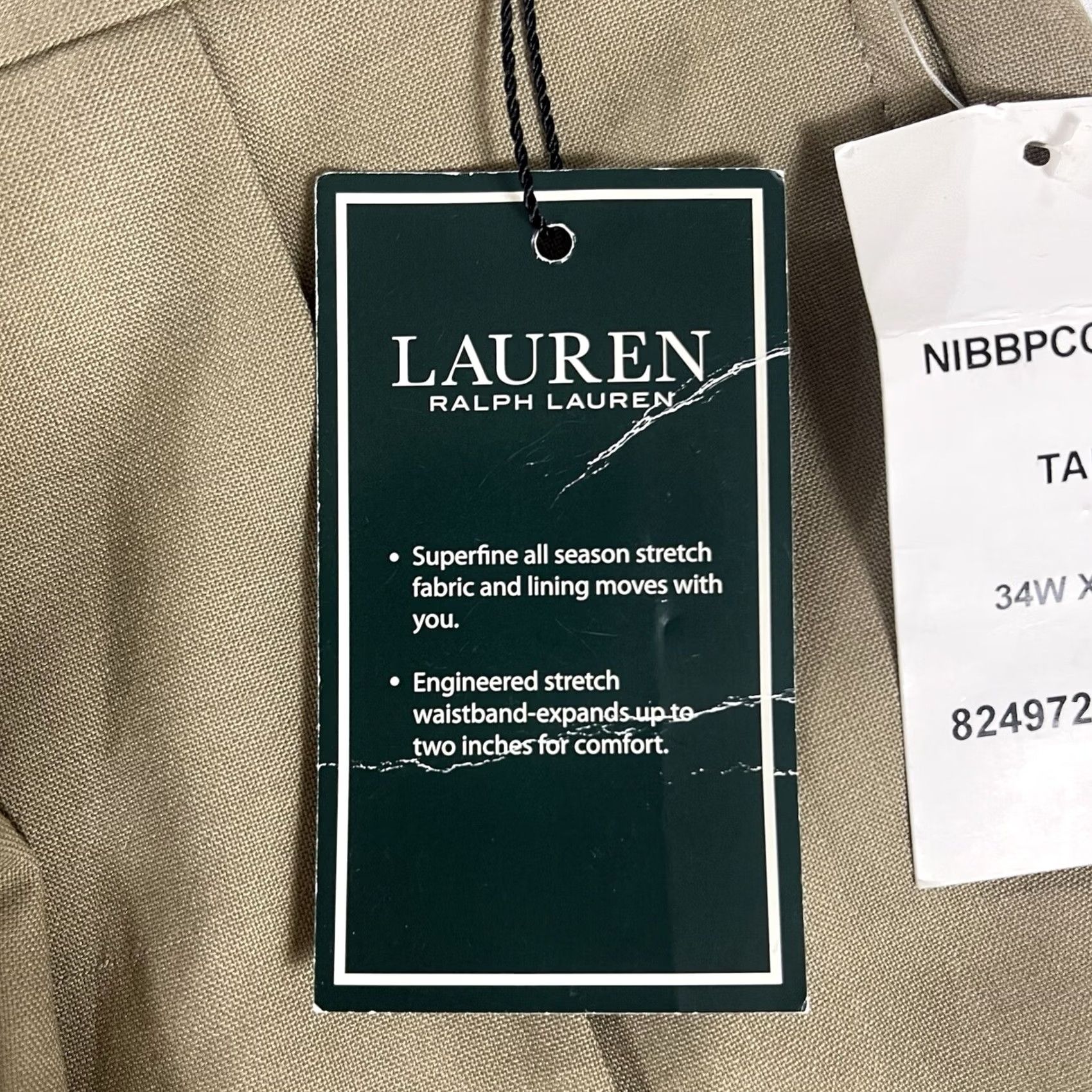 Ralph Lauren NWT Ralph Lauren Mens Dress Pants TOTAL COMFORT 100% WOOL Khaki Tan Cuffed Pants 34x30 Beige Wool Regular Mens Size US 34 / EU 50 - 7 Thumbnail
